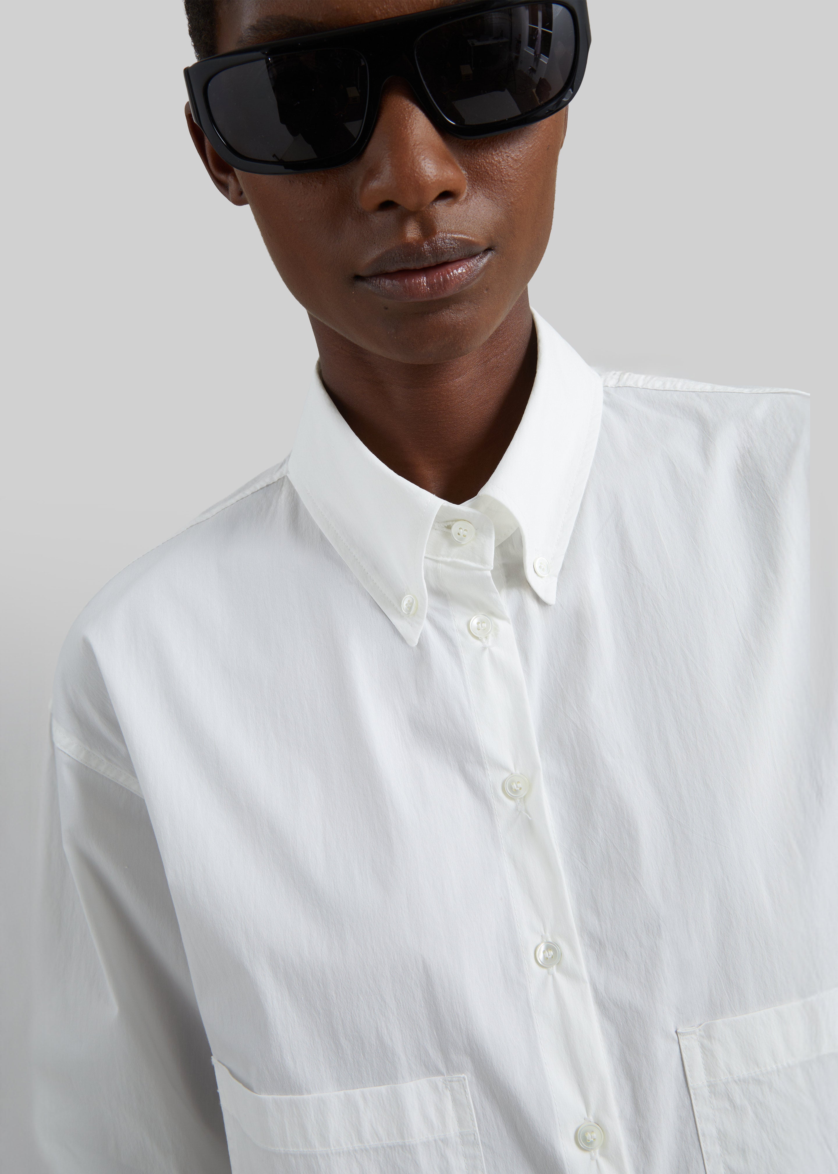 Tellaro Cropped Boxy Shirt - White - 2