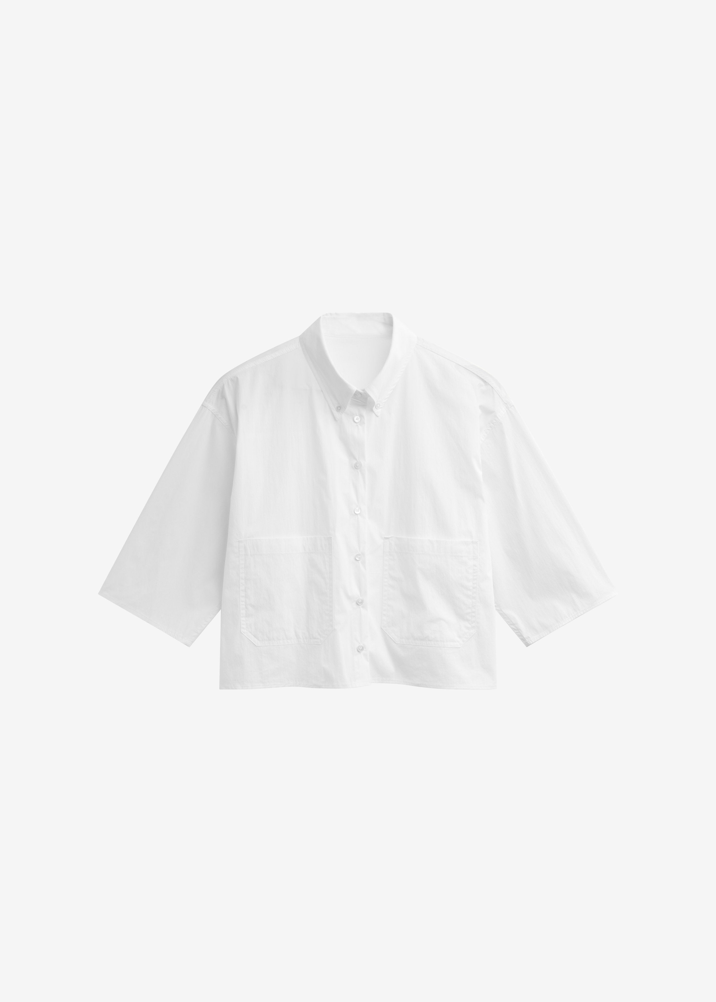 Tellaro Cropped Boxy Shirt - White - 6
