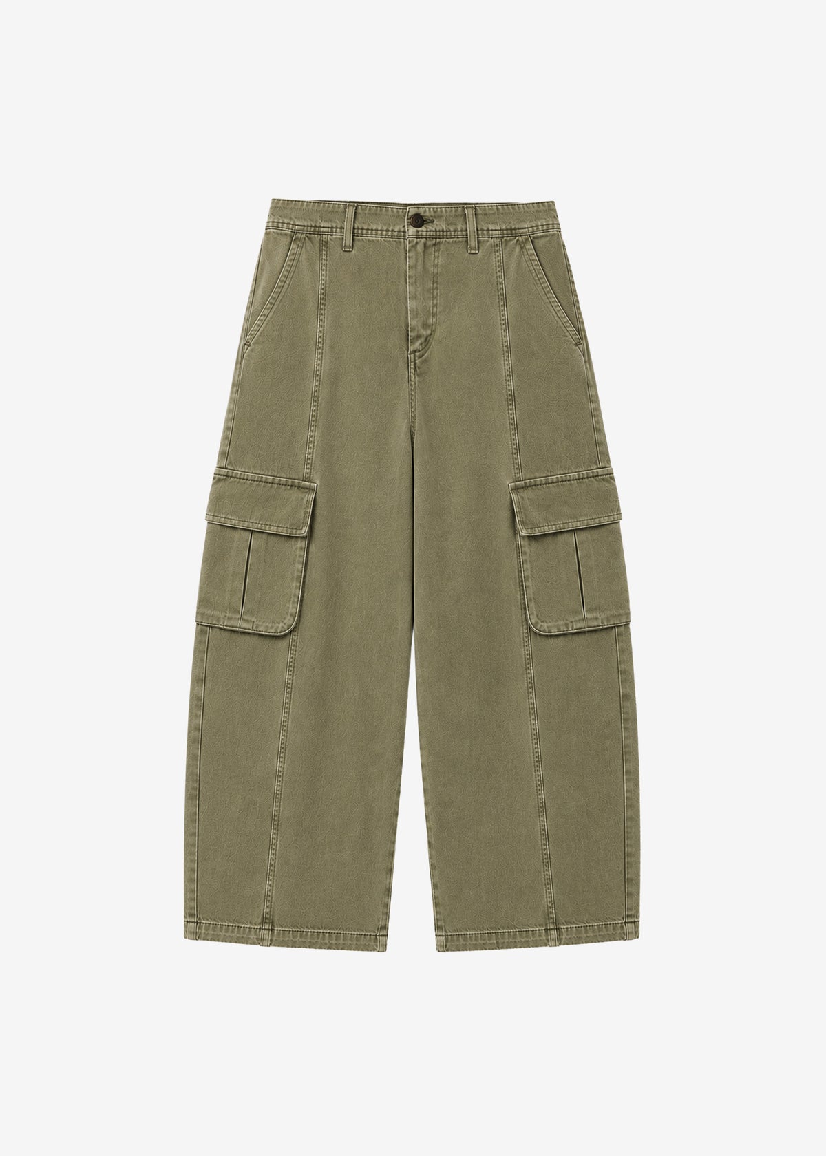 Terence Curved Cargo Pants - Pale Olive - 10