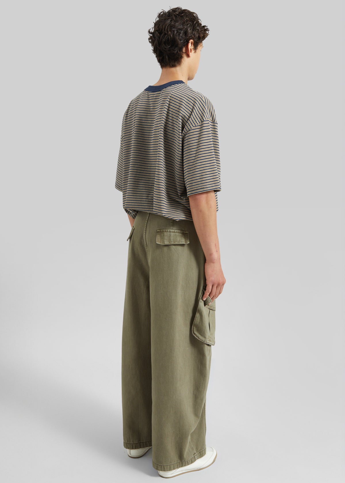 Terence Curved Cargo Pants - Pale Olive - 9