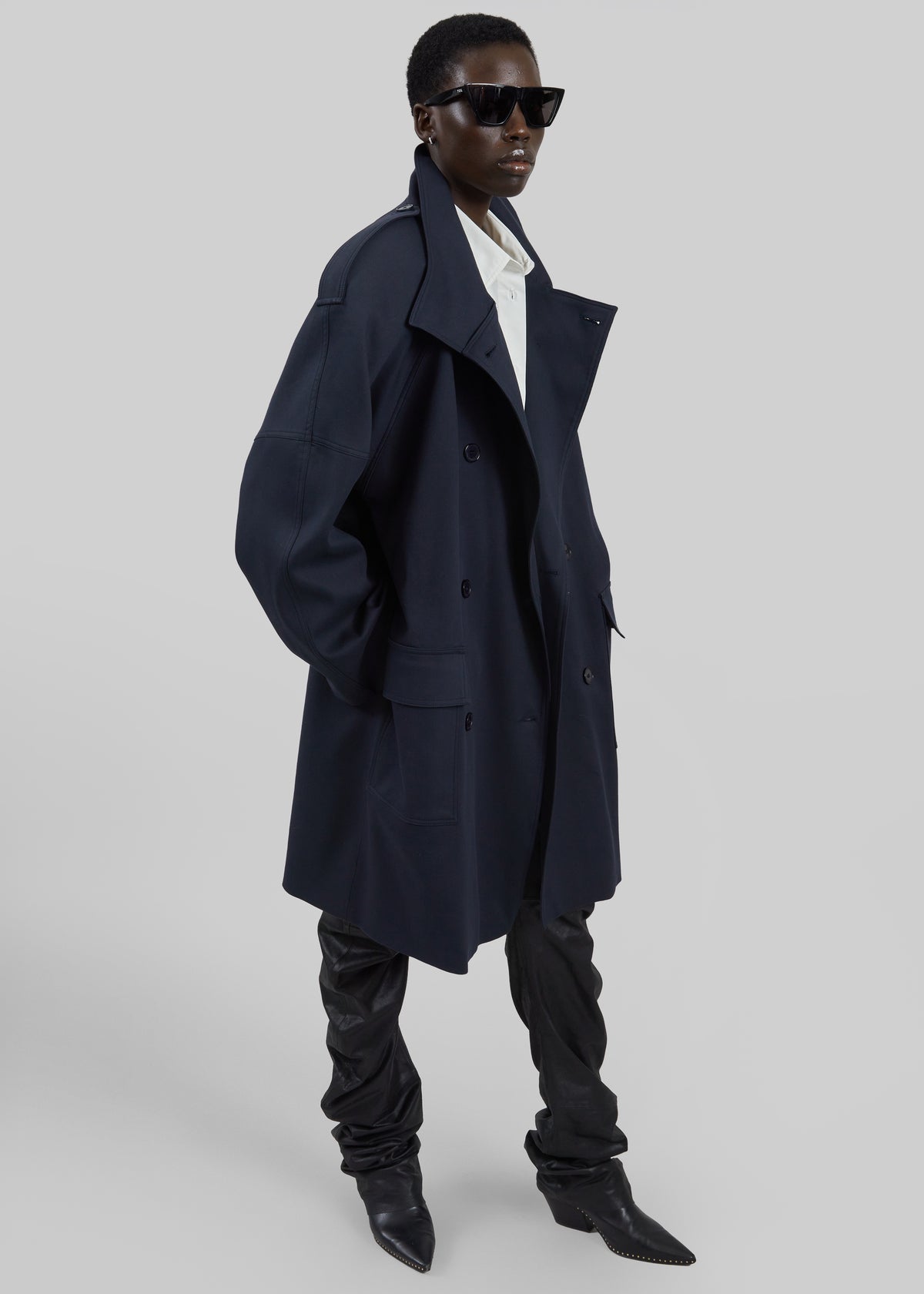 Tess Midi Short Trench - Navy