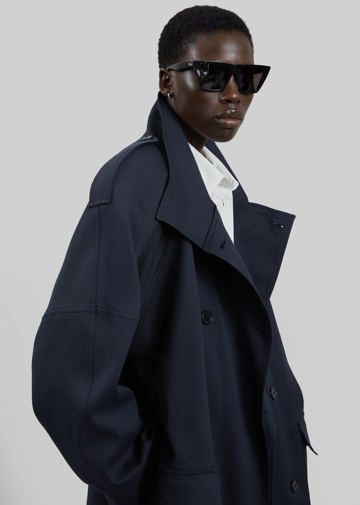 Tess Midi Short Trench - Navy