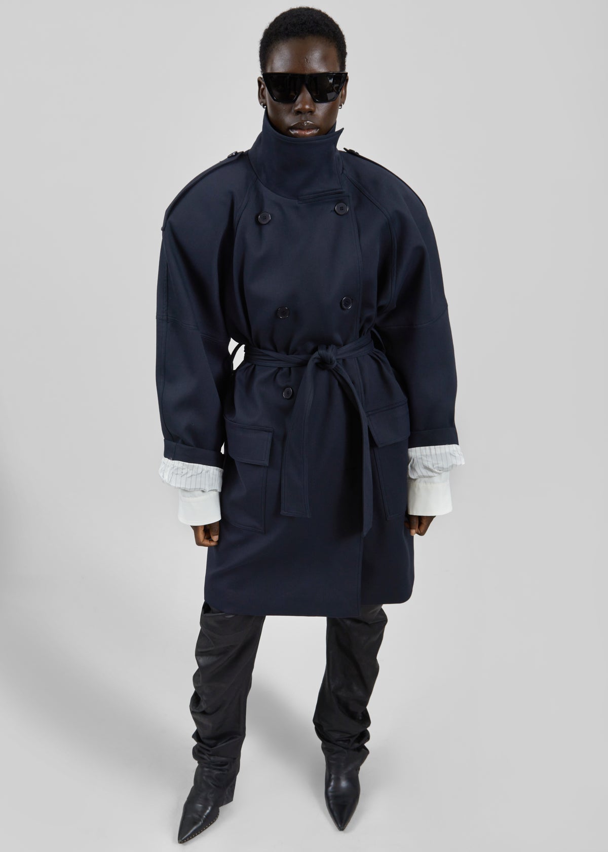 Tess Midi Short Trench - Navy