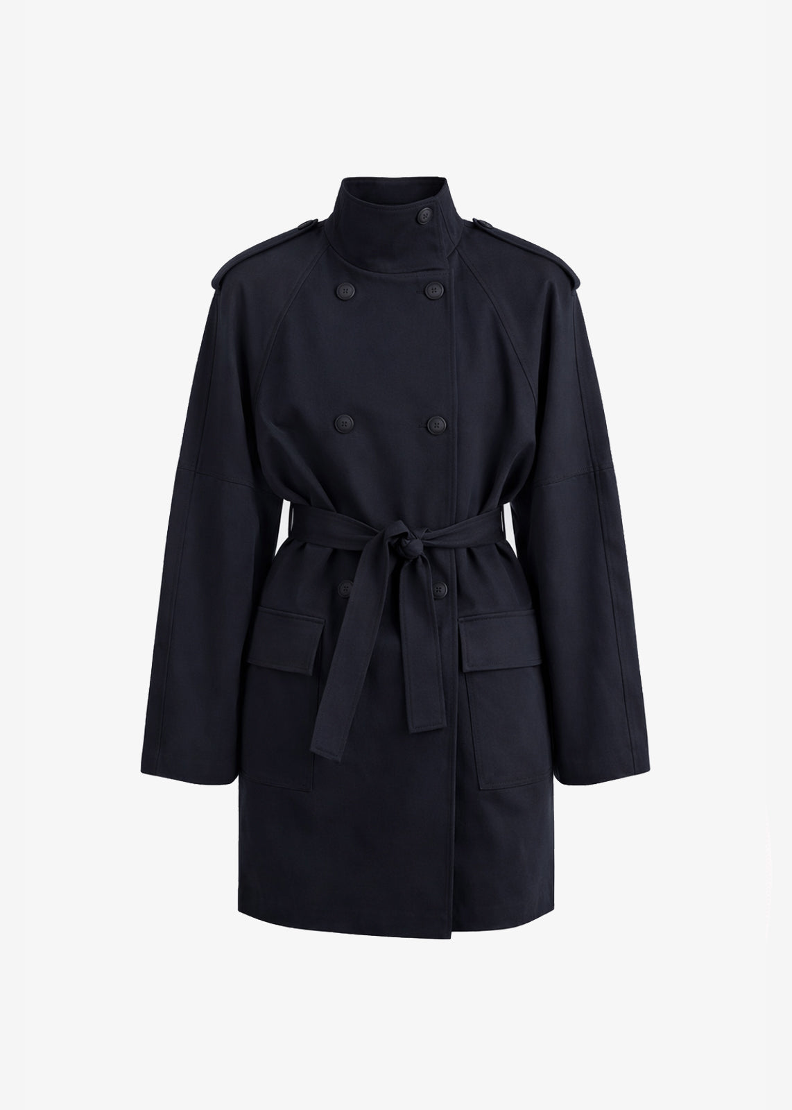 Tess Midi Short Trench - Navy