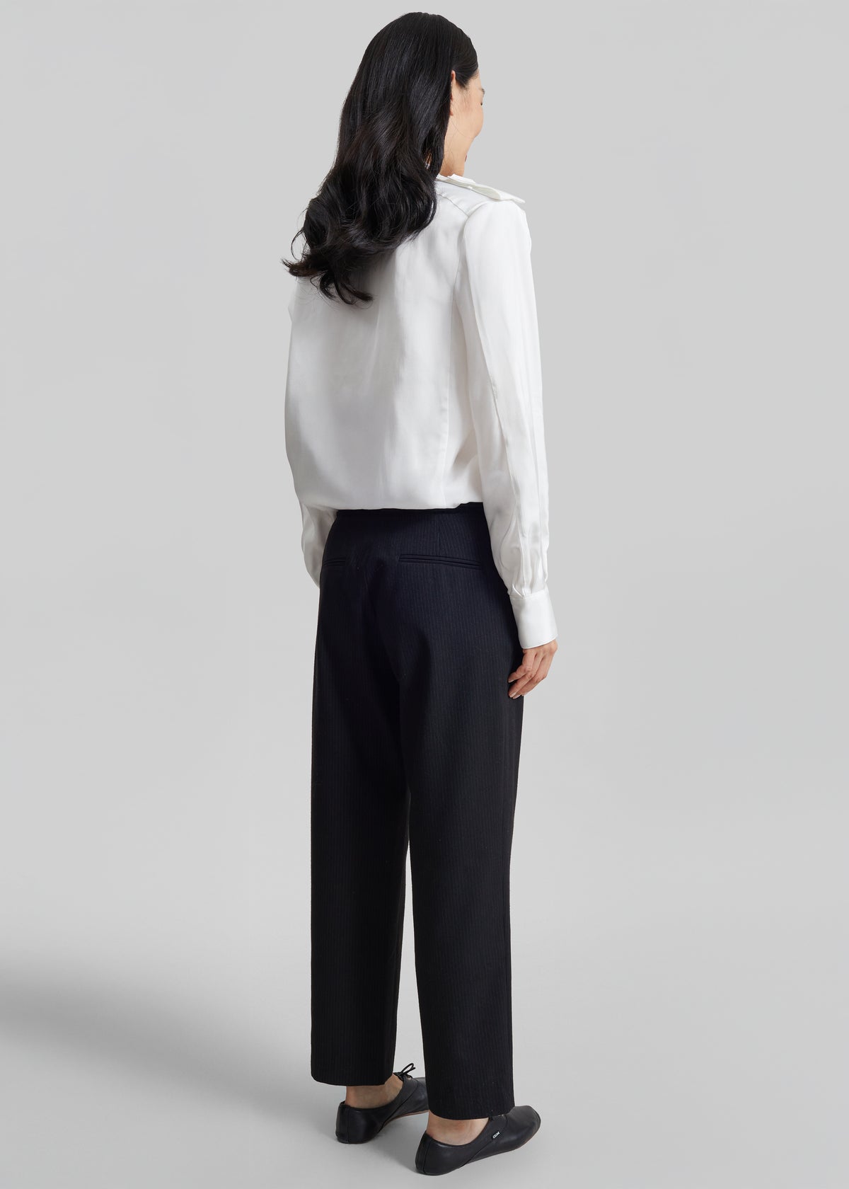 Jet Slim Tailored Trousers - Black/White Pinstripe - 7