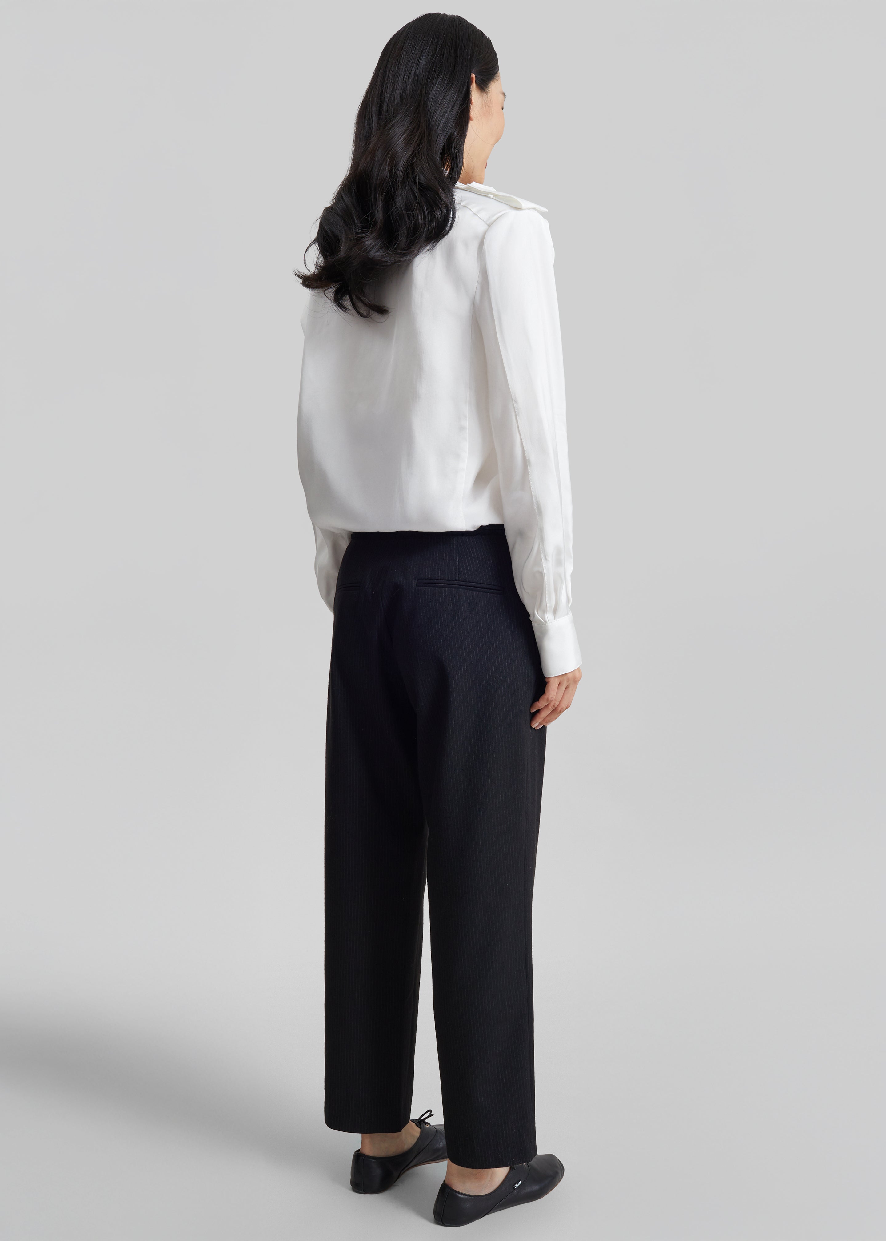 Jet Slim Tailored Trousers - Black/White Pinstripe - 7
