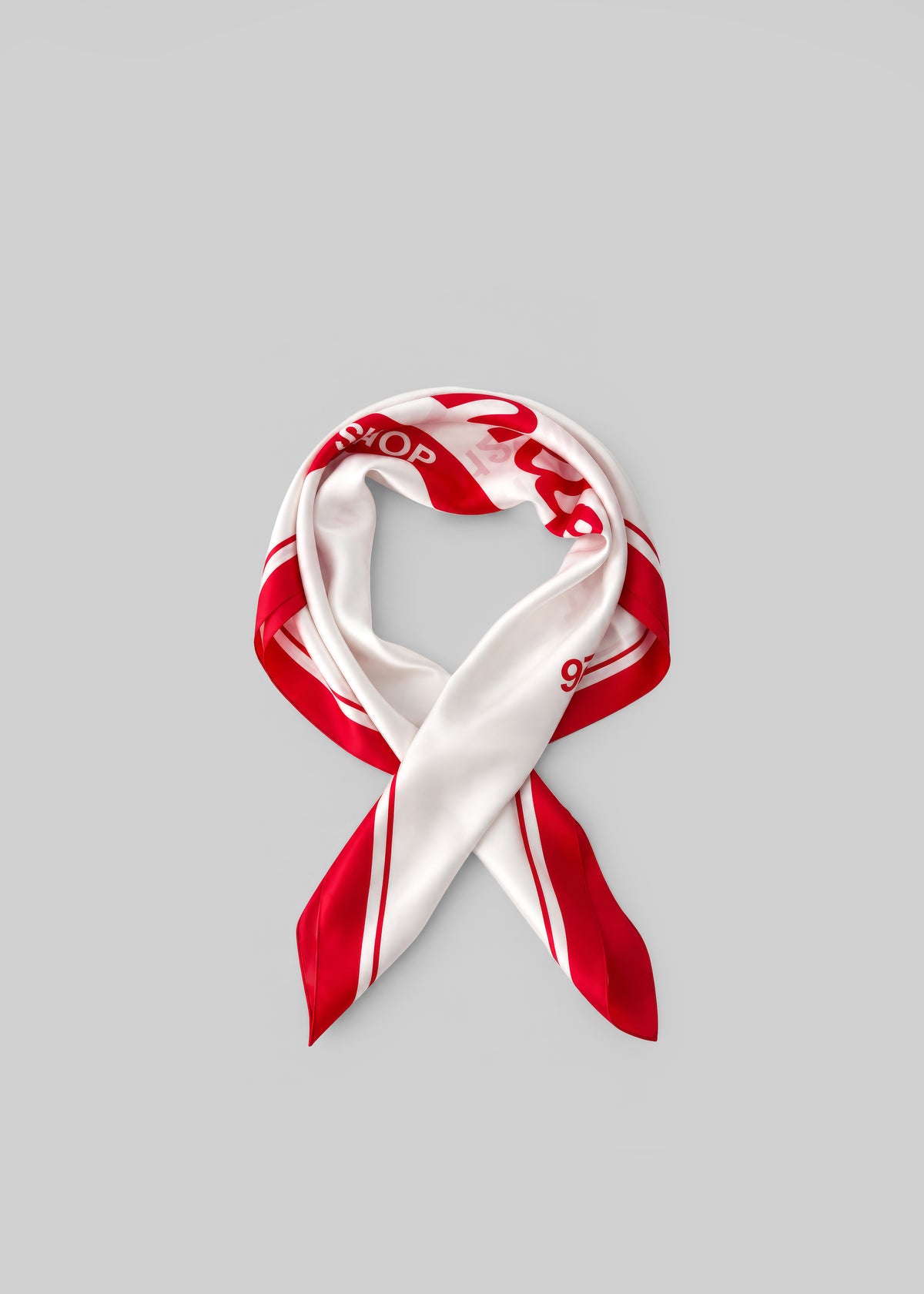 TFS Frankie Milan Large Scarf - Ivory/Red