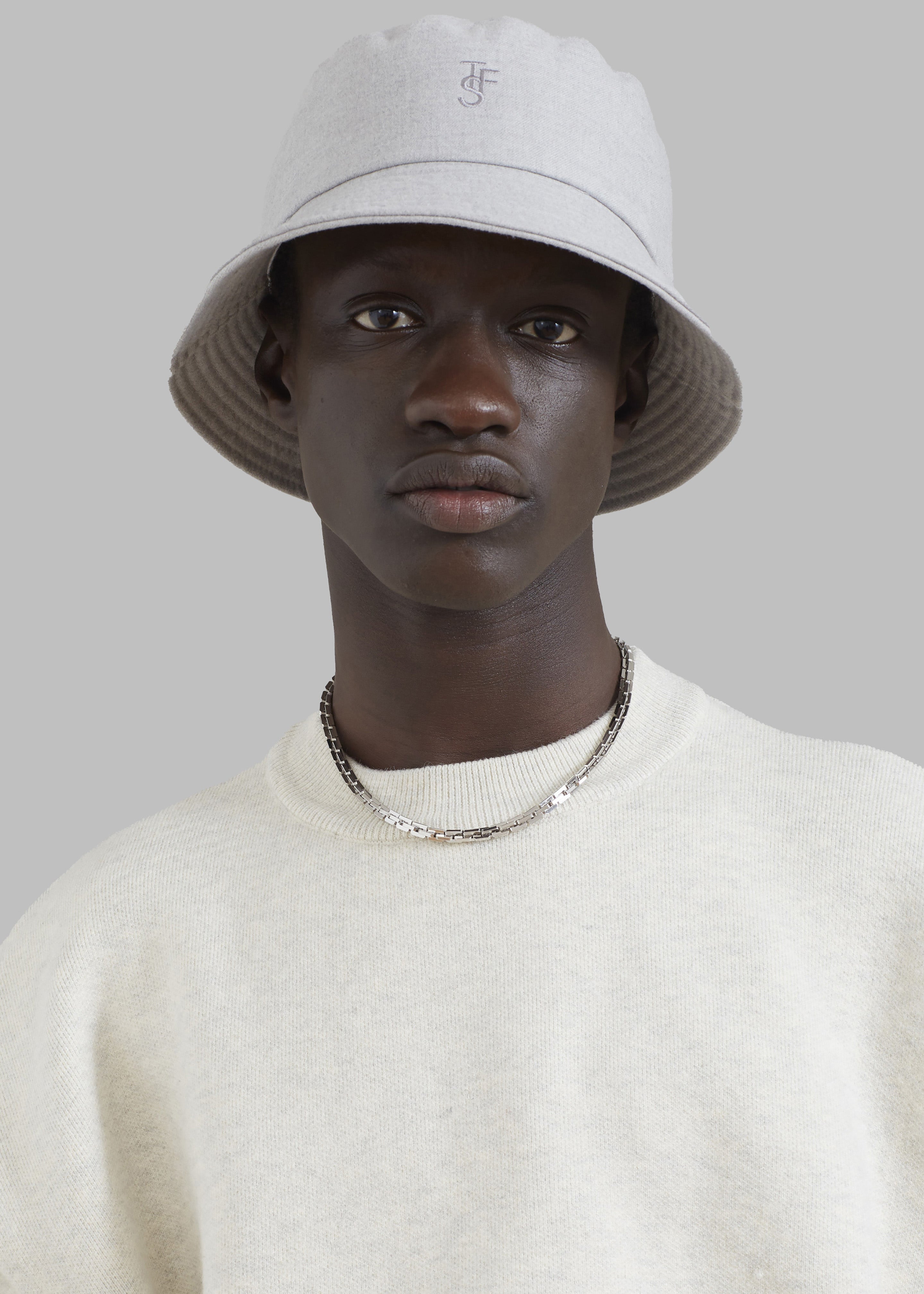 TFS Solid Flannel Bucket Hat Light Grey The Frankie Shop