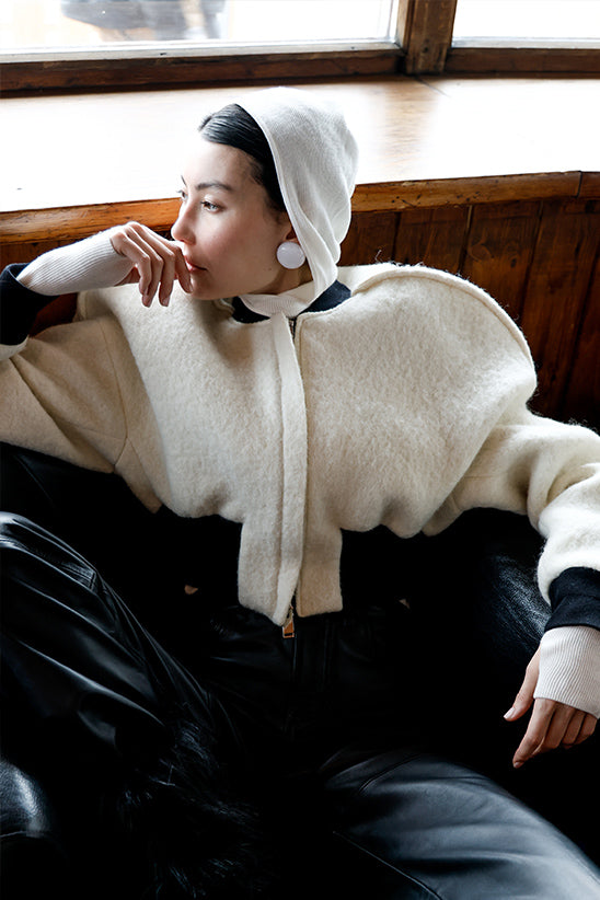 Liza Short Faux Fur Coat - Off White – The Frankie Shop