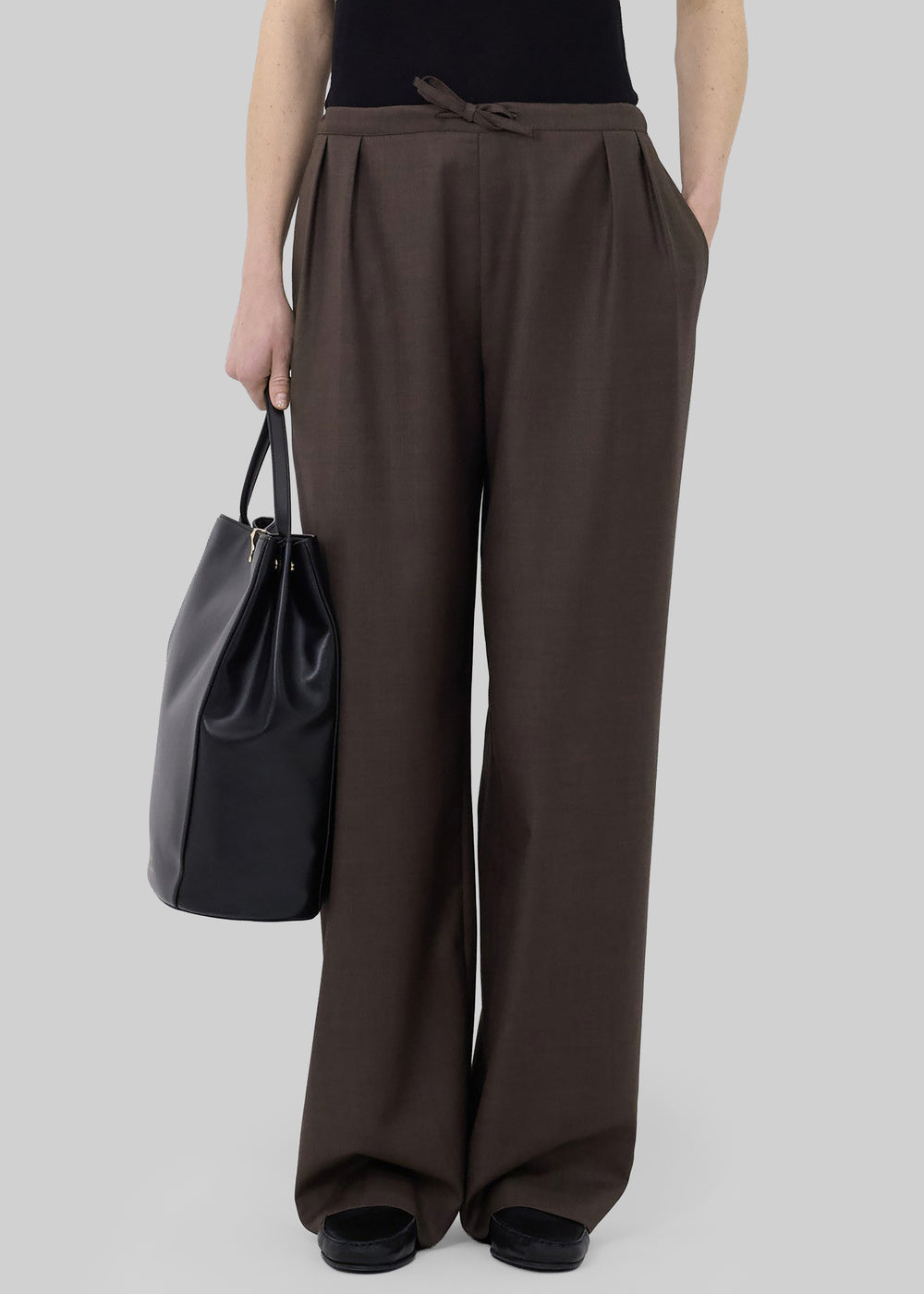 Loulou de Saison Cove LDS Wide Pants - Brown Melange - 1