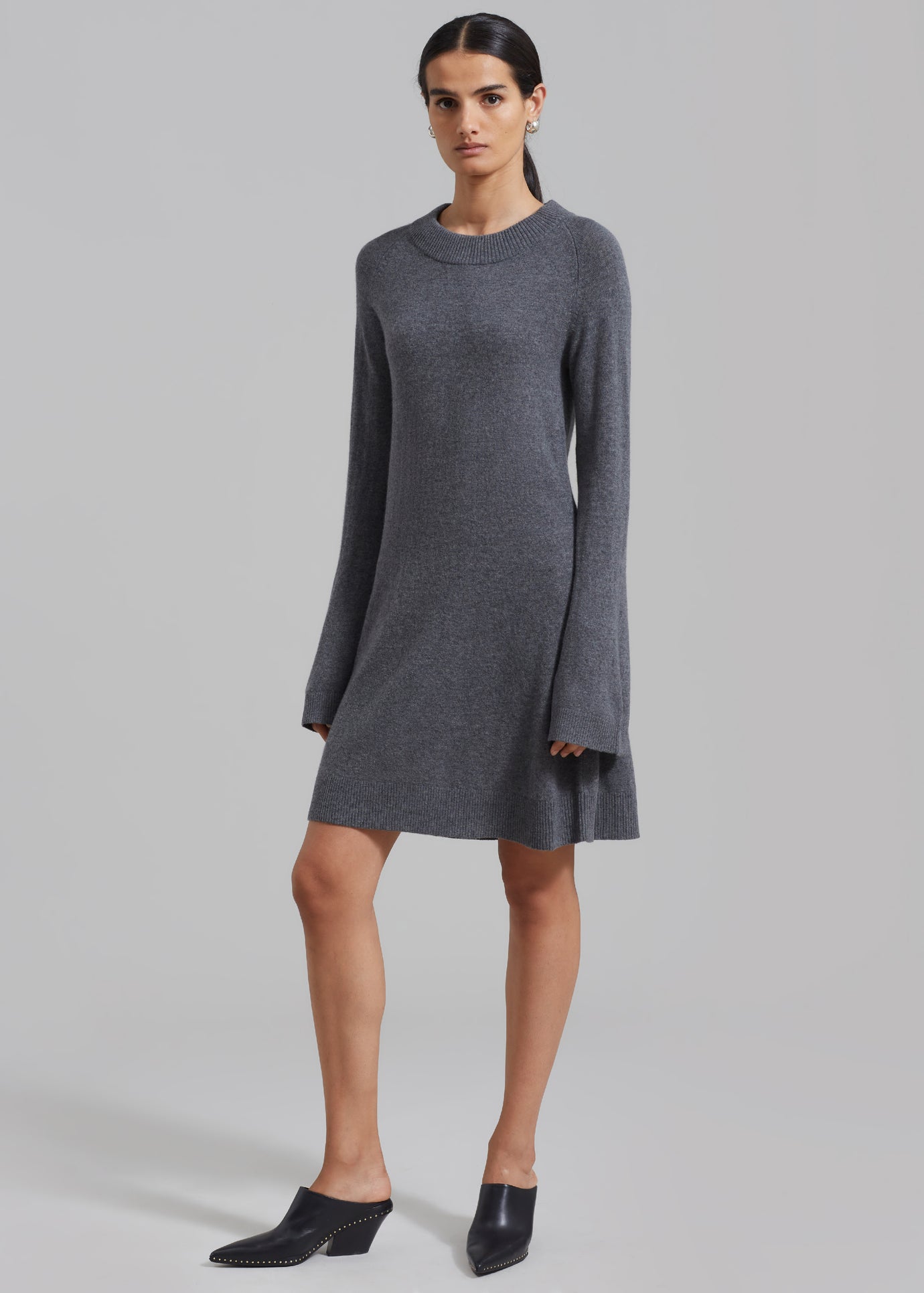 The Garment Como Raglan Dress - Grey Melange