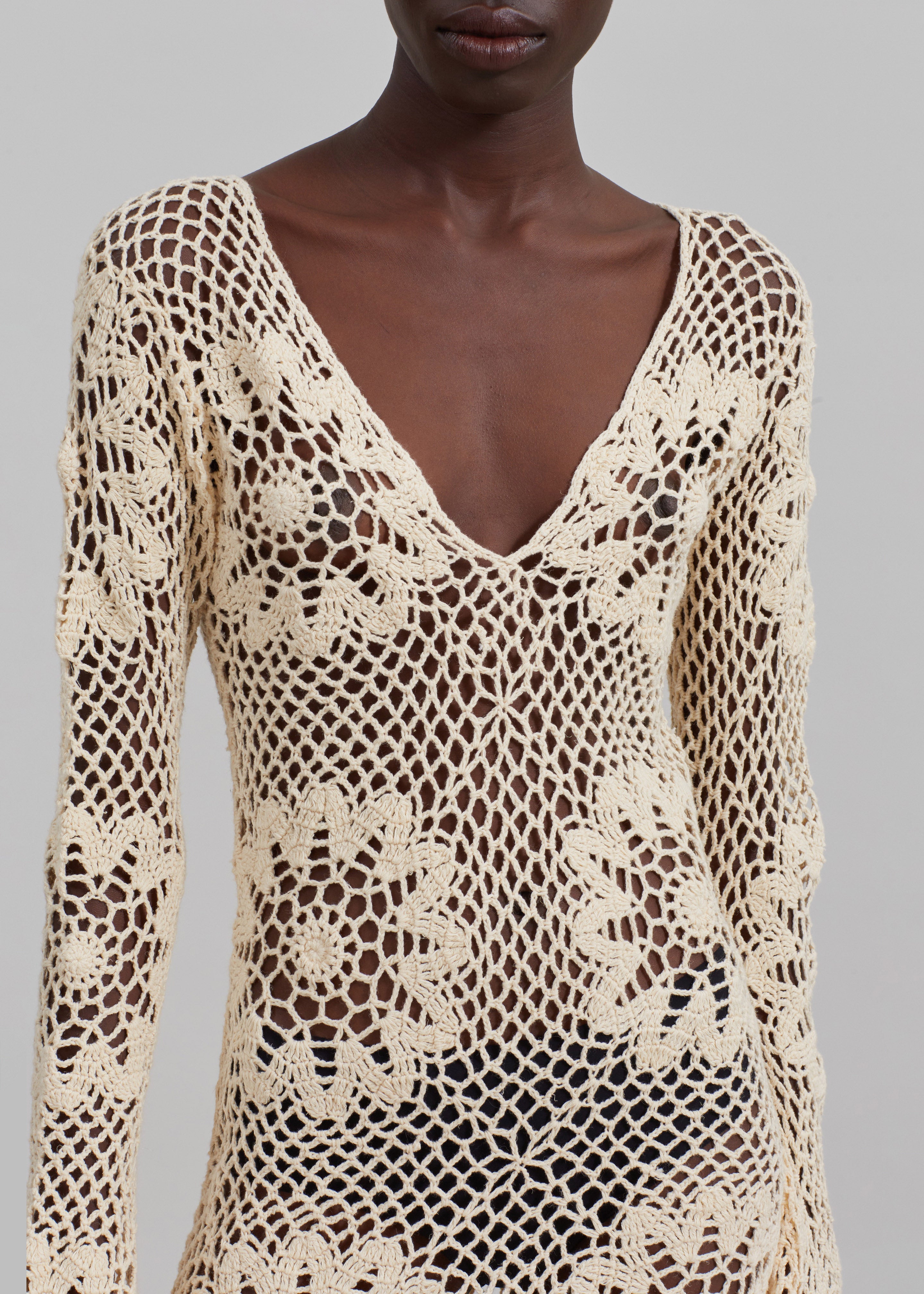 The Garment Egypt Short Crochet Dress - Bone - 3