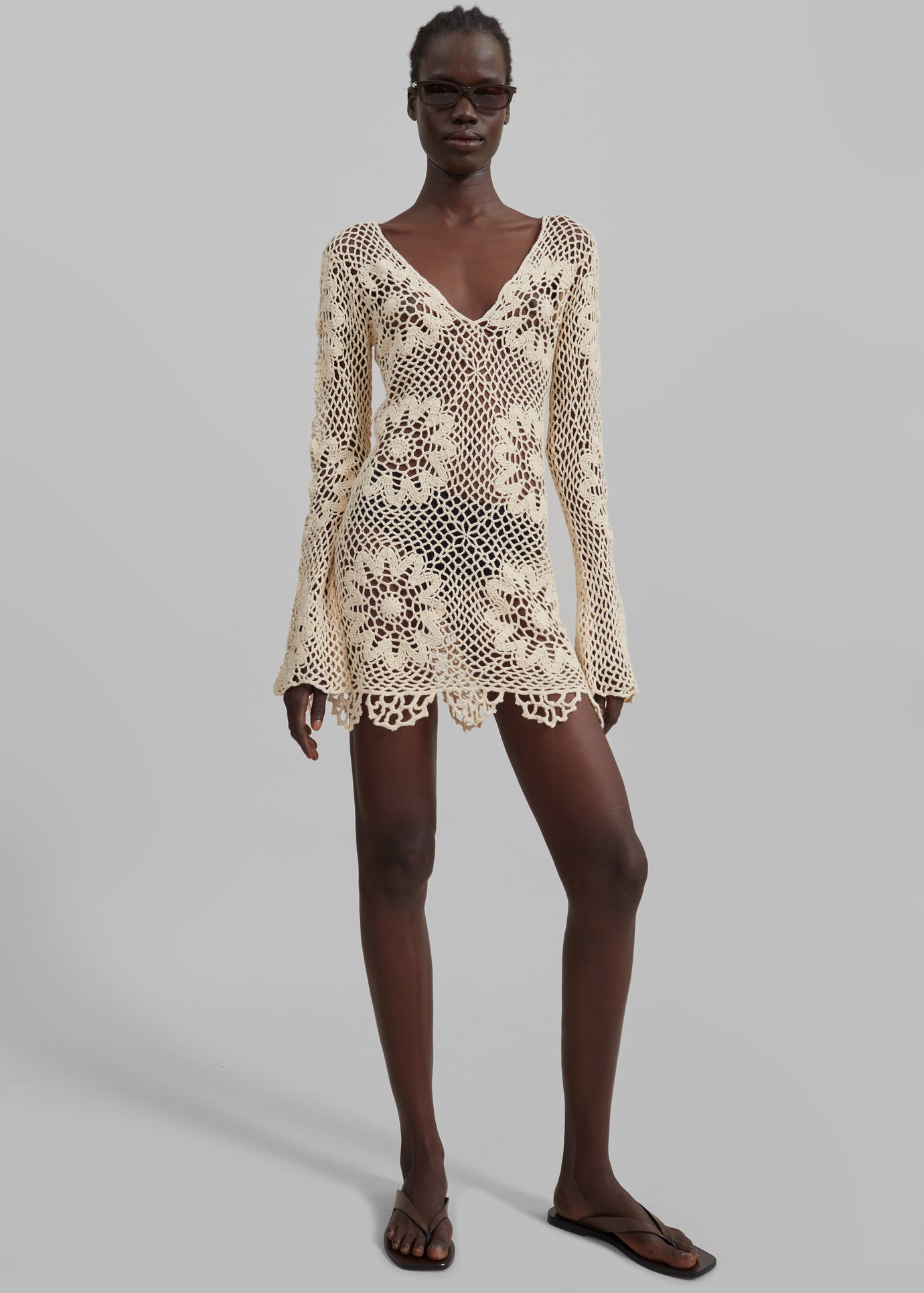 The Garment Egypt Short Crochet Dress - Bone