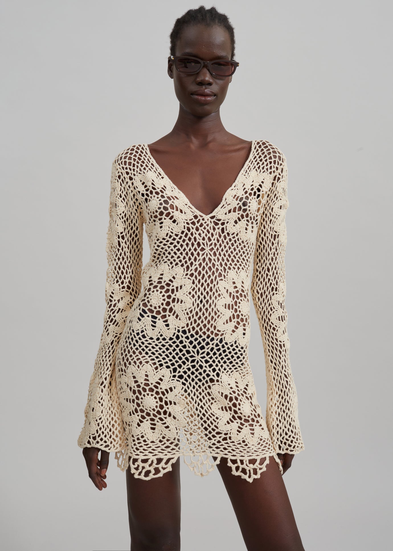 The Garment Egypt Short Crochet Dress - Bone - 1