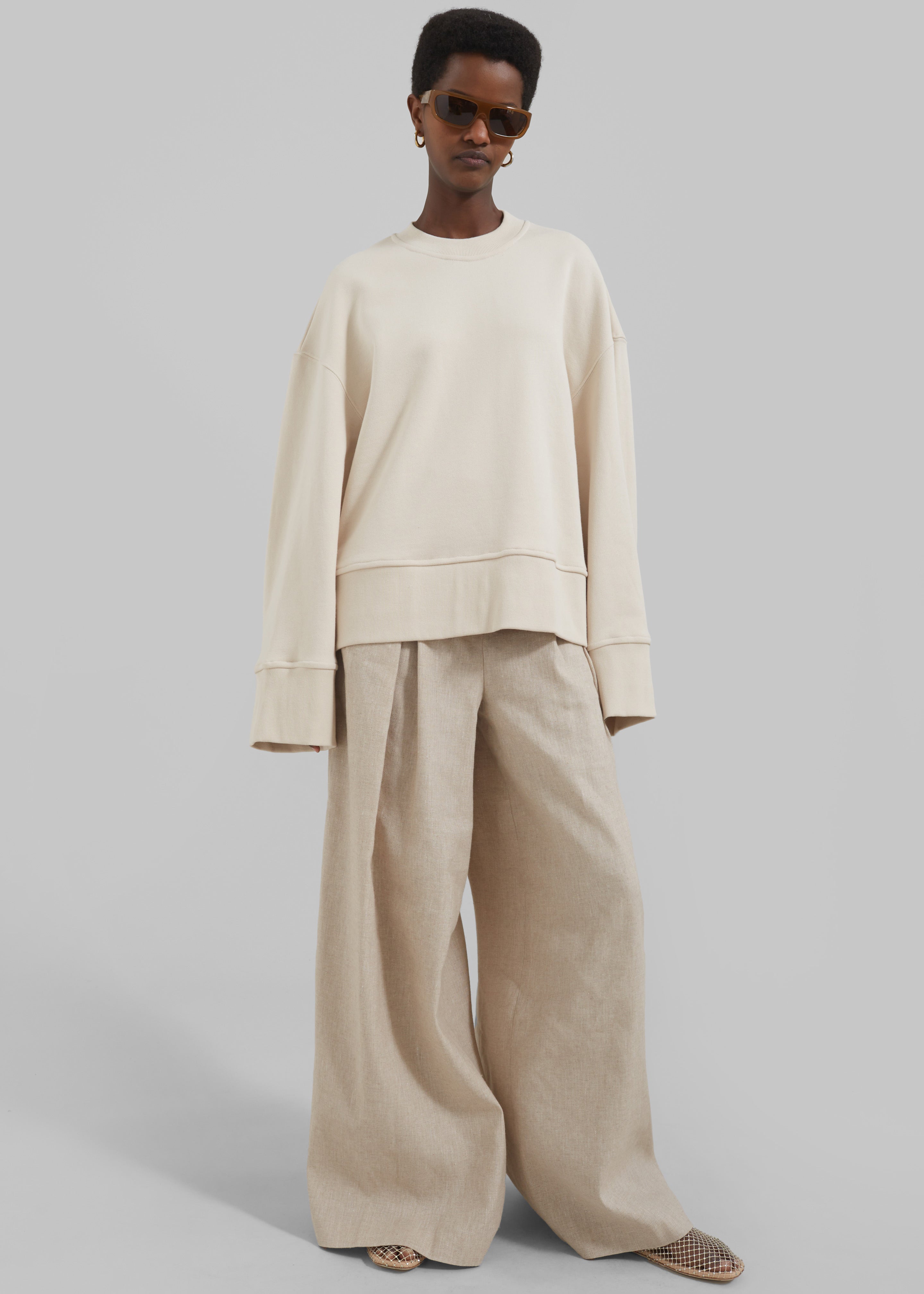 The Garment Lino Wide Leg Trousers - Linen – The Frankie Shop