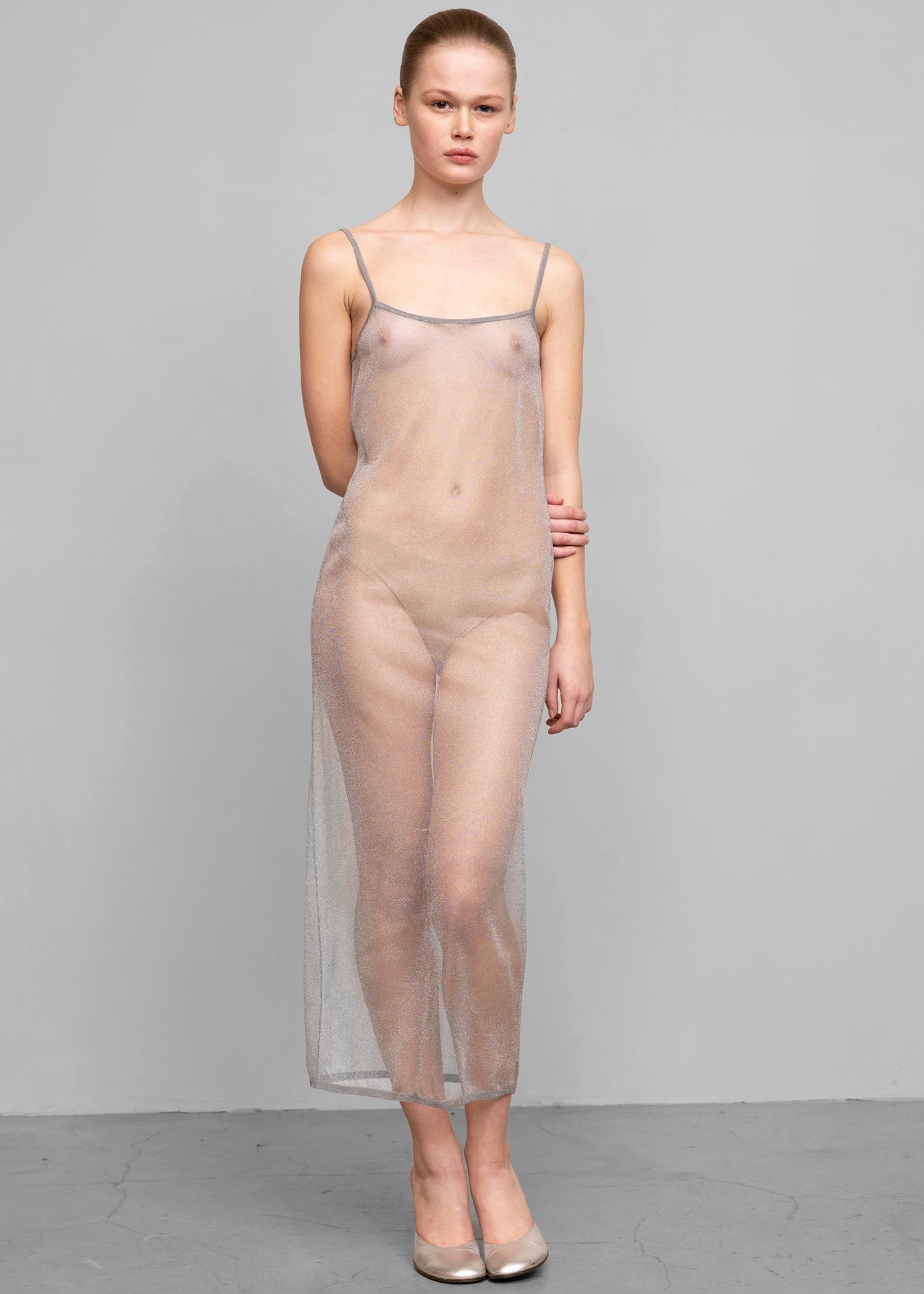 The Garment Neptune Long Slip Dress - Silver - 1