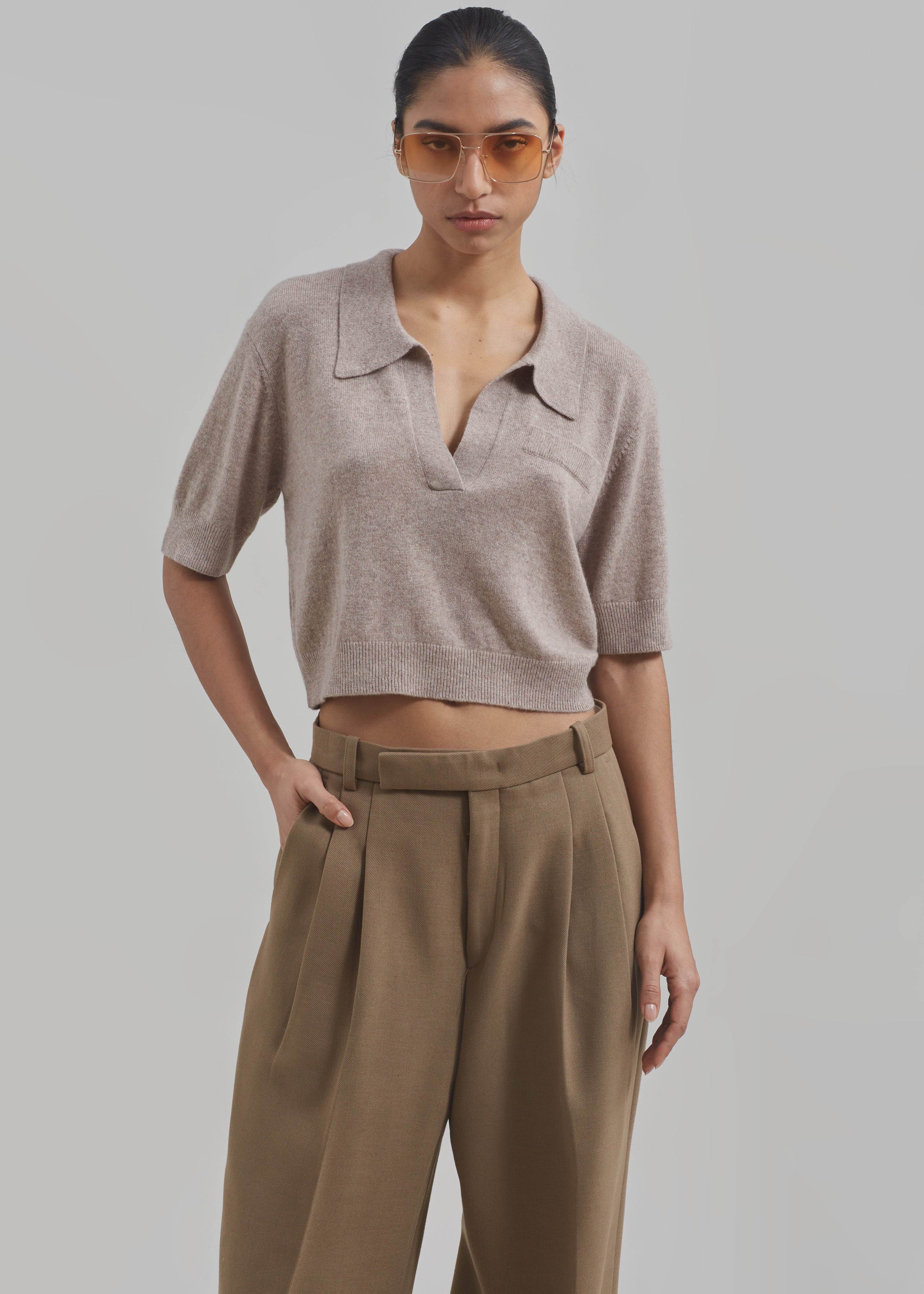 The Garment Piemonte Cropped Sweater - Toast - 4
