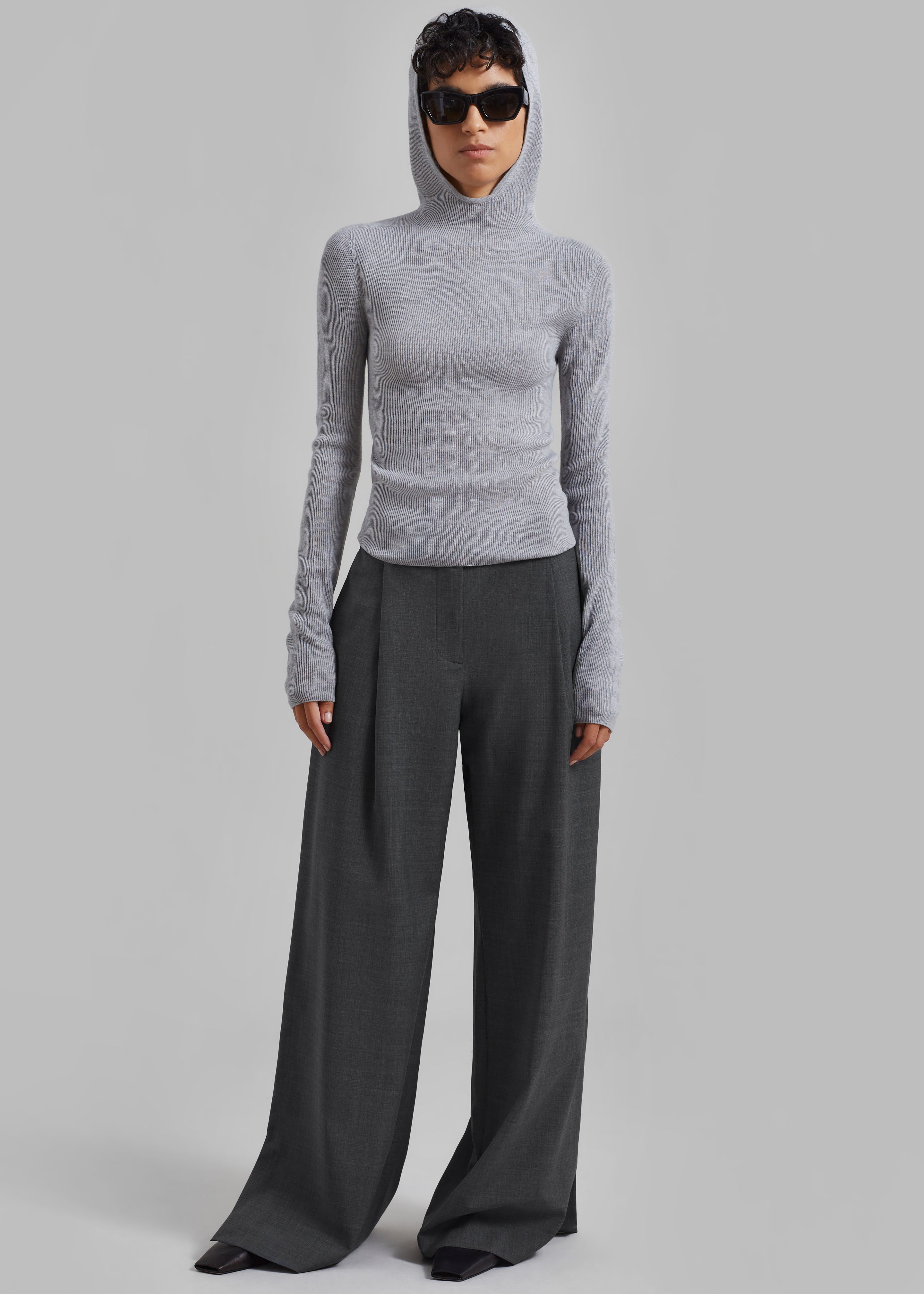 The Garment Pisa Wide Pants - Grey Melange - 3