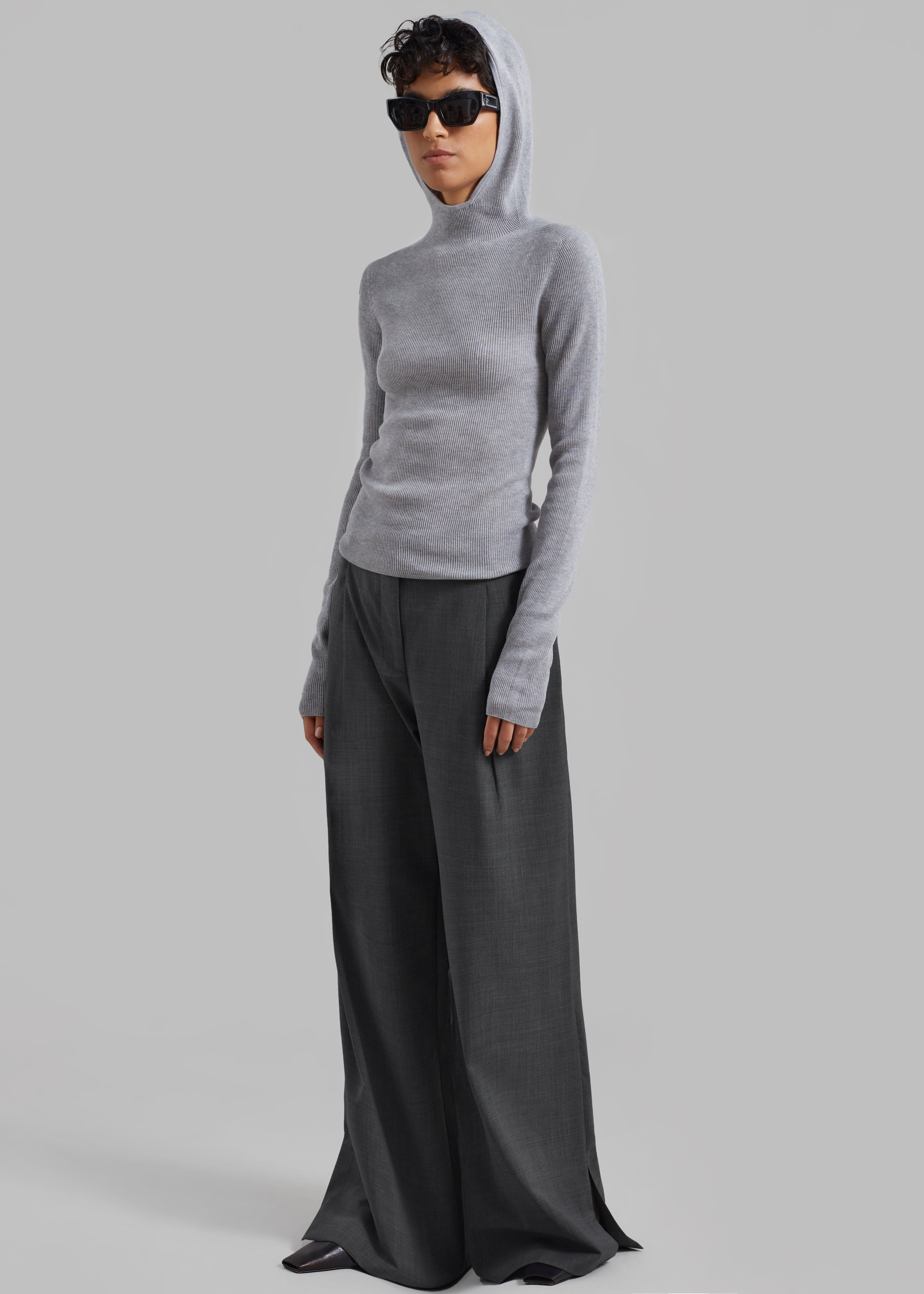 The Garment Pisa Wide Pants - Grey Melange - 1