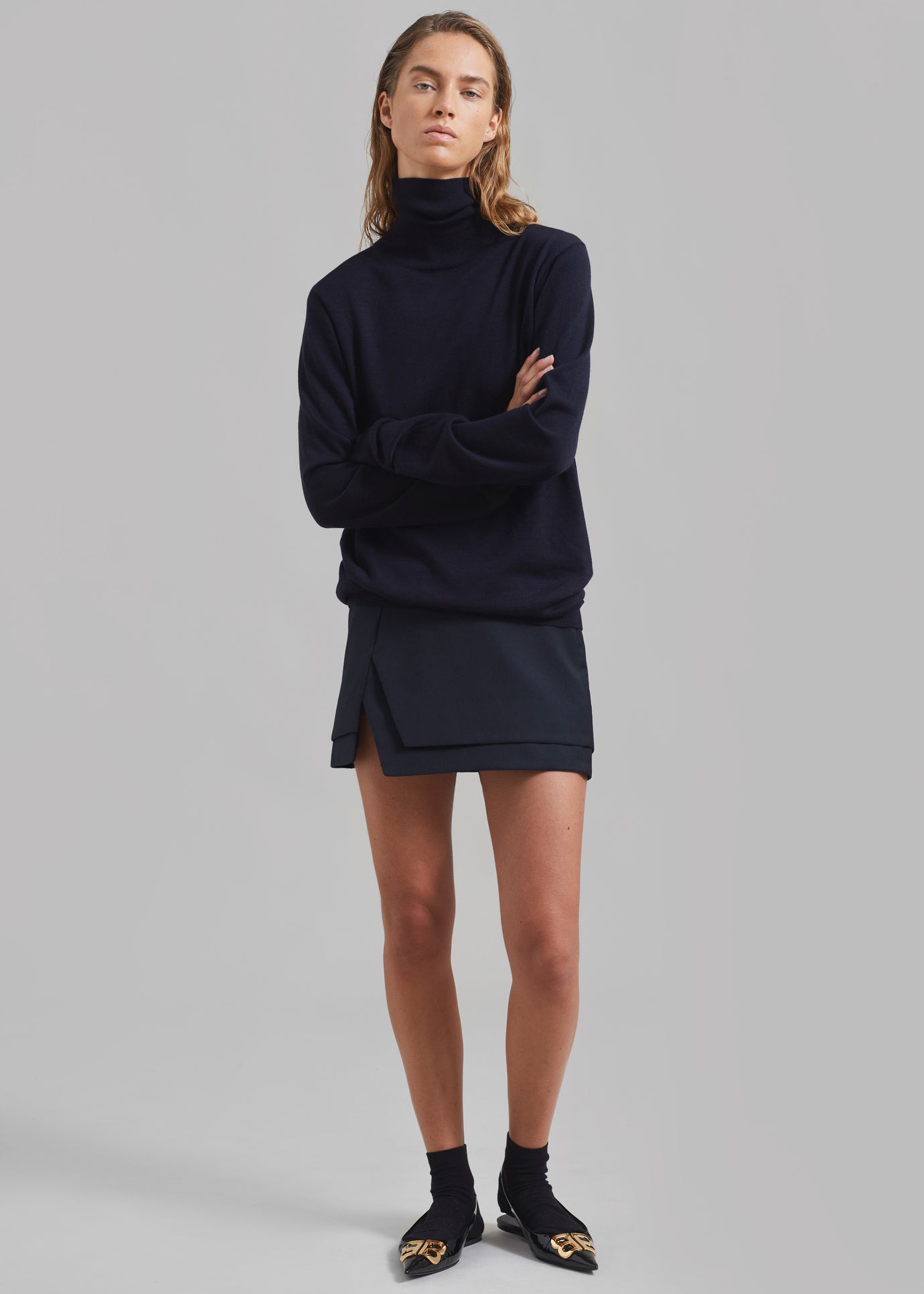 The Garment Pluto Double Mini Skirt - Midnight Blue