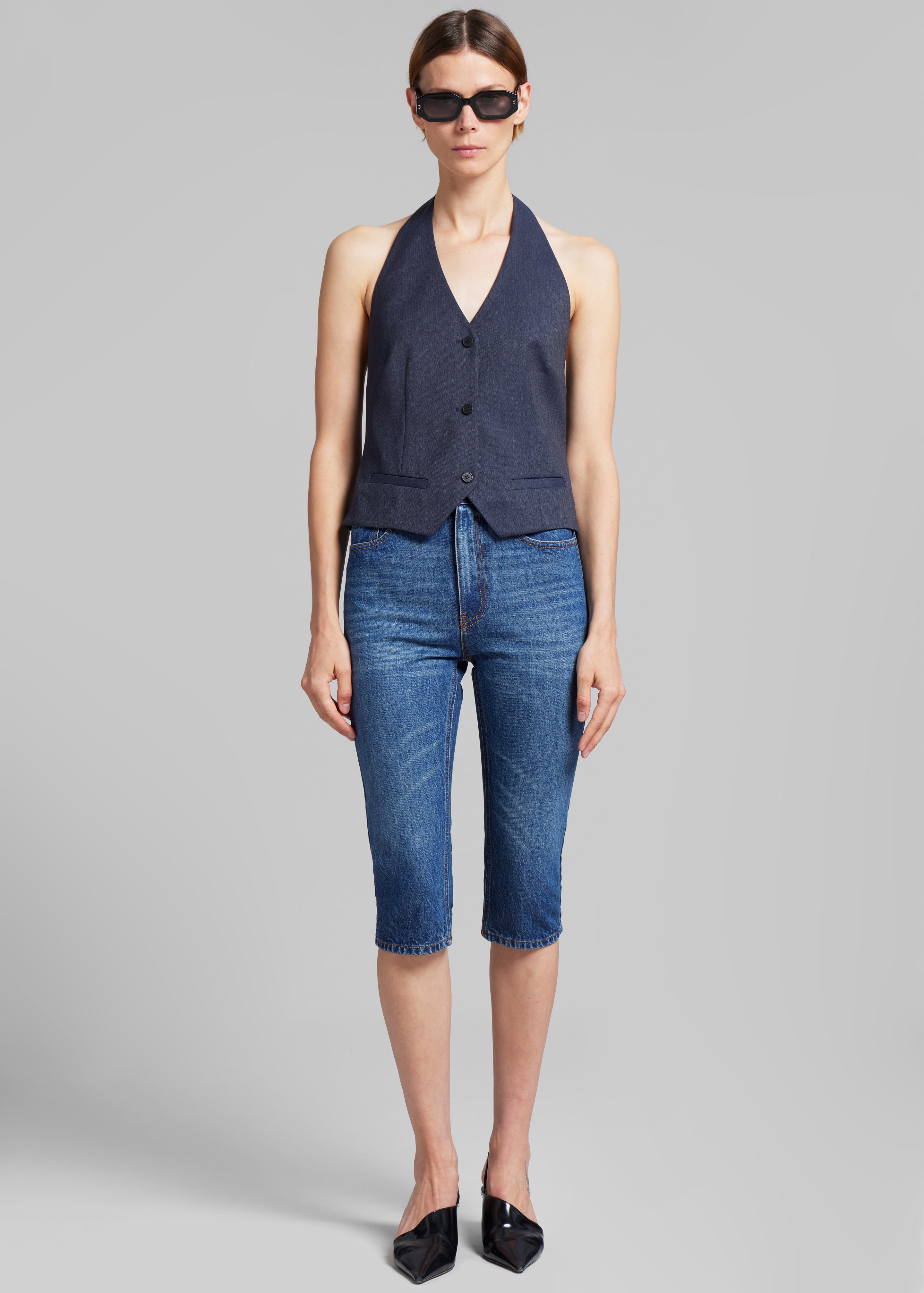 The Garment Pluto Halterneck Vest - Blue Melange - 5