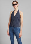 The Garment Pluto Halterneck Vest - Blue Melange