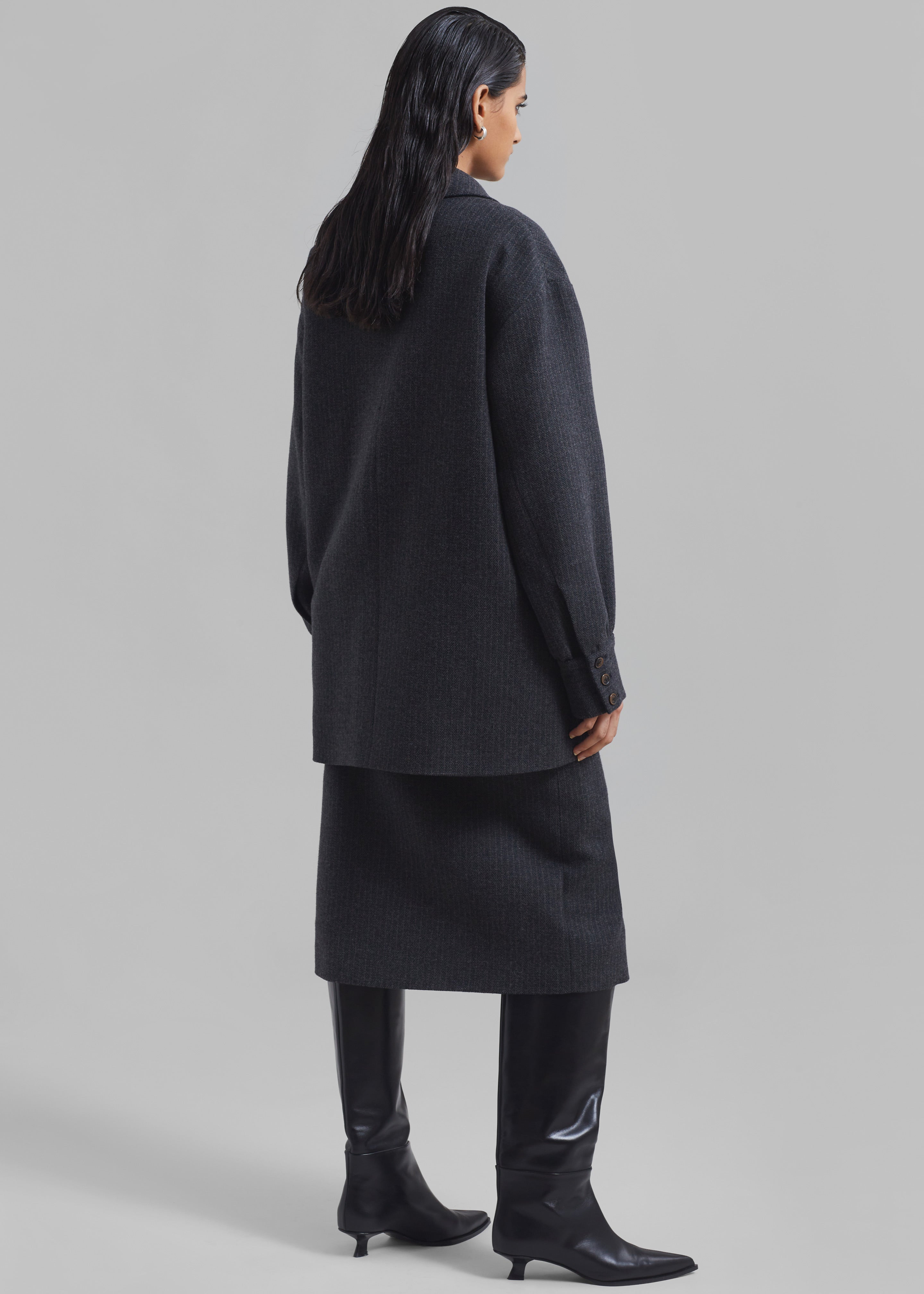 The Garment Porto Jacket - Pinstriped Grey Melange - 11