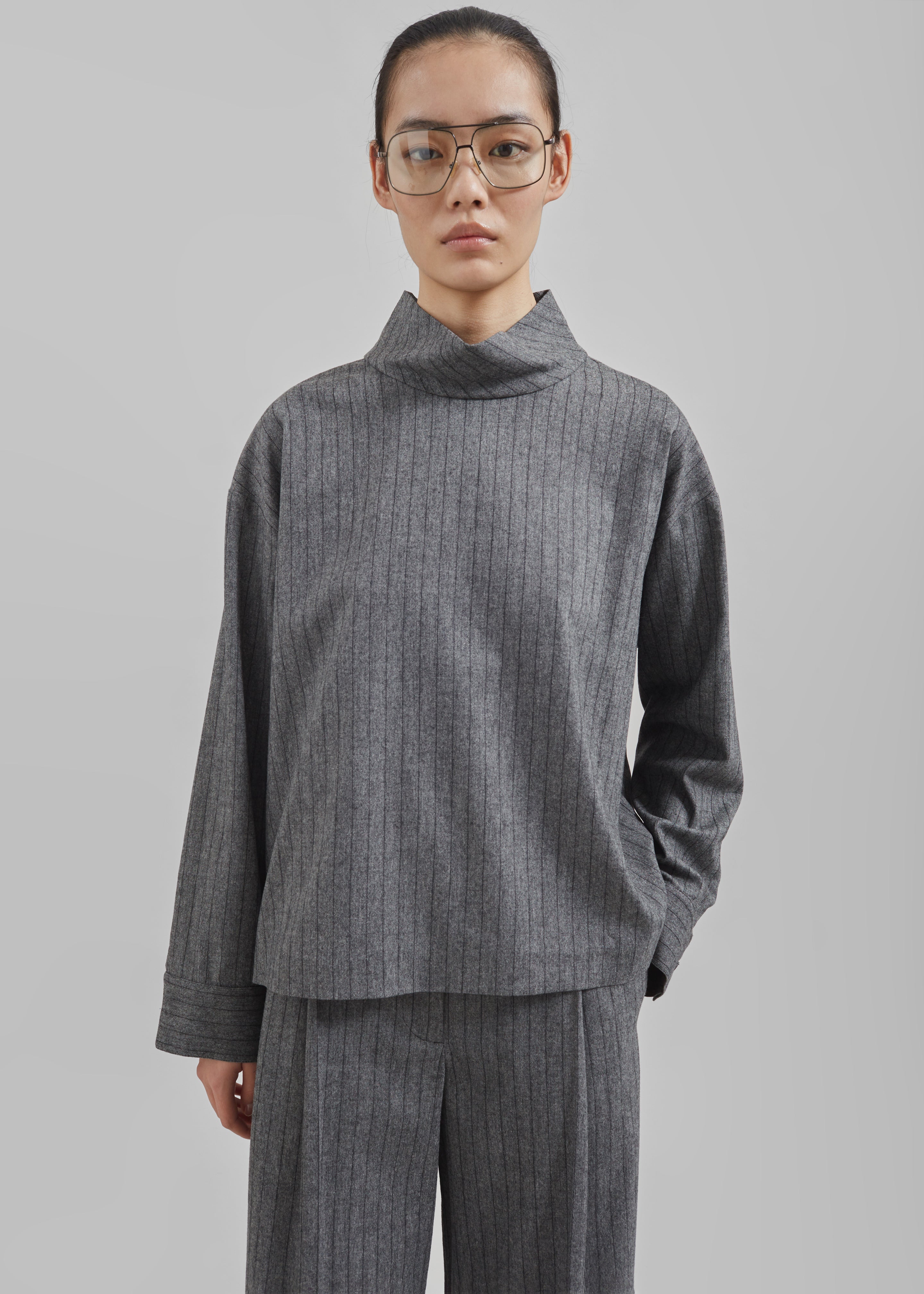 The Garment Tilda Top - Grey/Black Stripe - 1