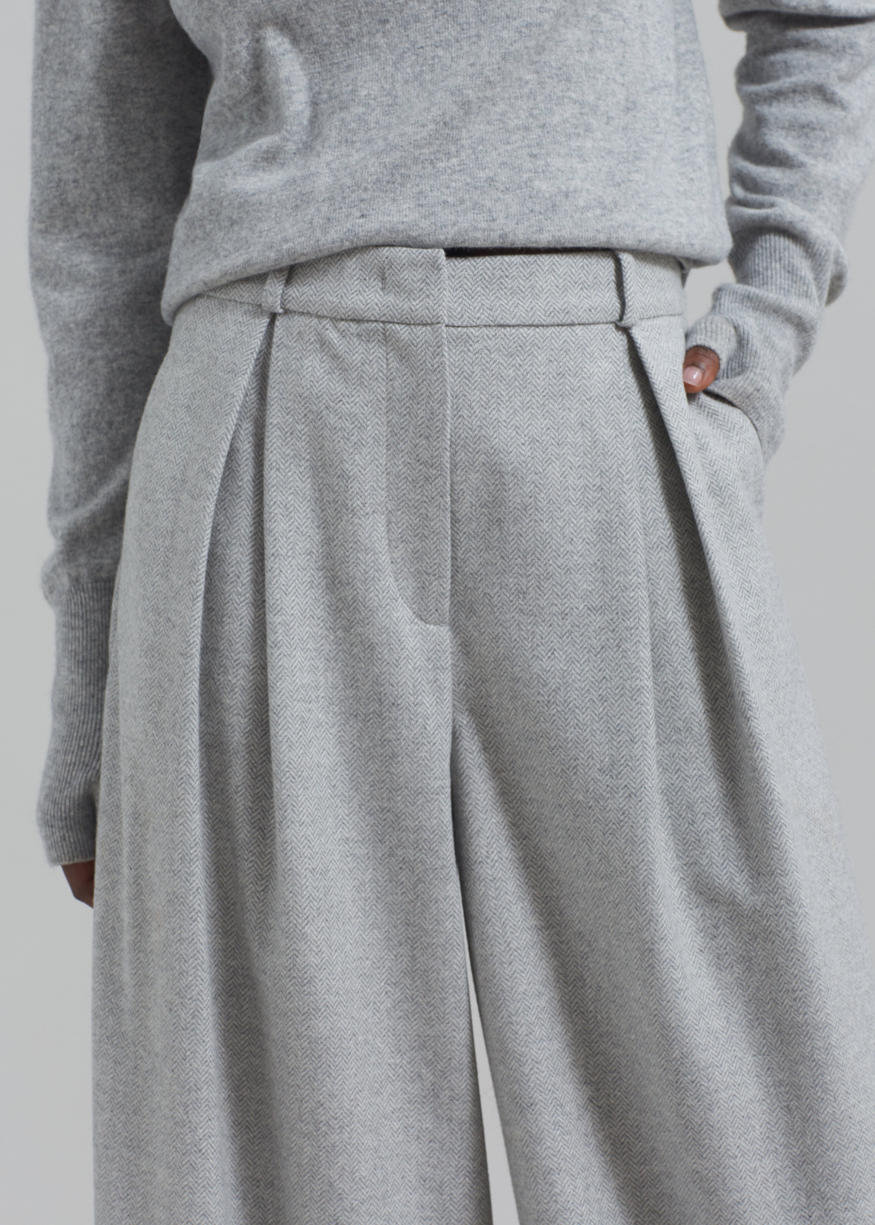 The Garment Trento Pants - Heather Grey Herringbone