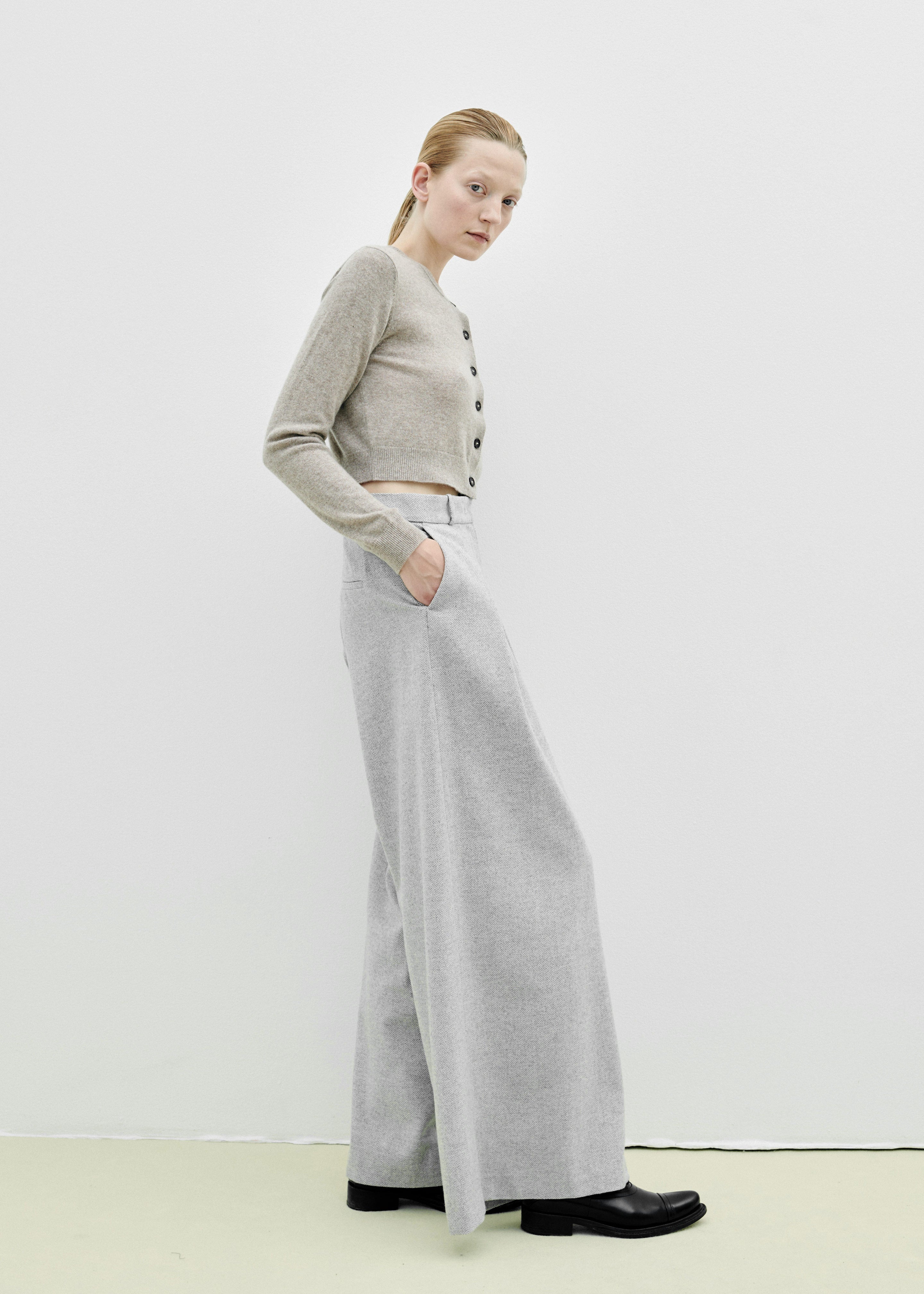 The Garment Trento Pants - Heather Grey Herringbone