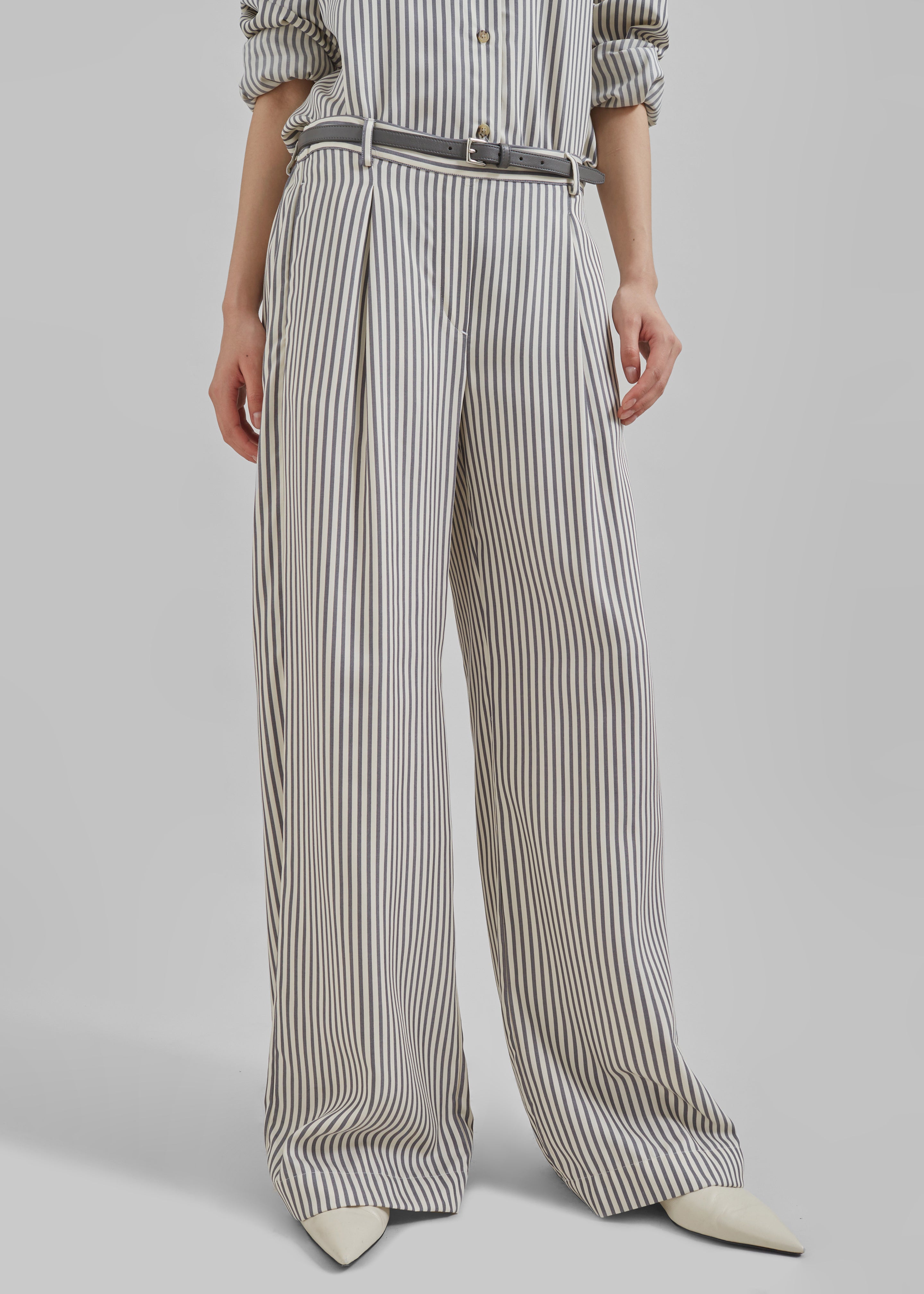 The Garment Vence Pants - Cream/Grey Stripe - 5