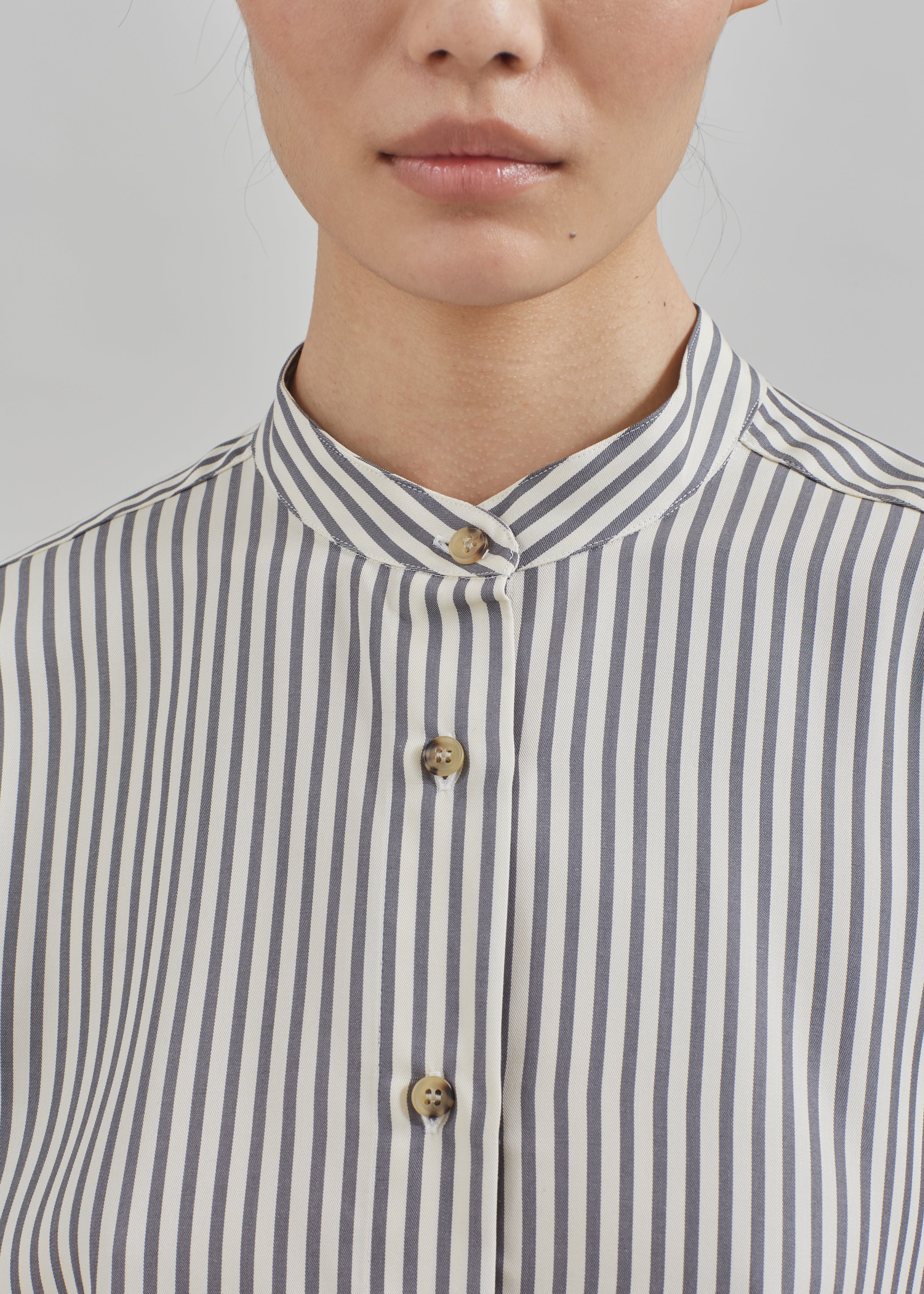 The Garment Vence Shirt - Cream/Grey Stripe - 3