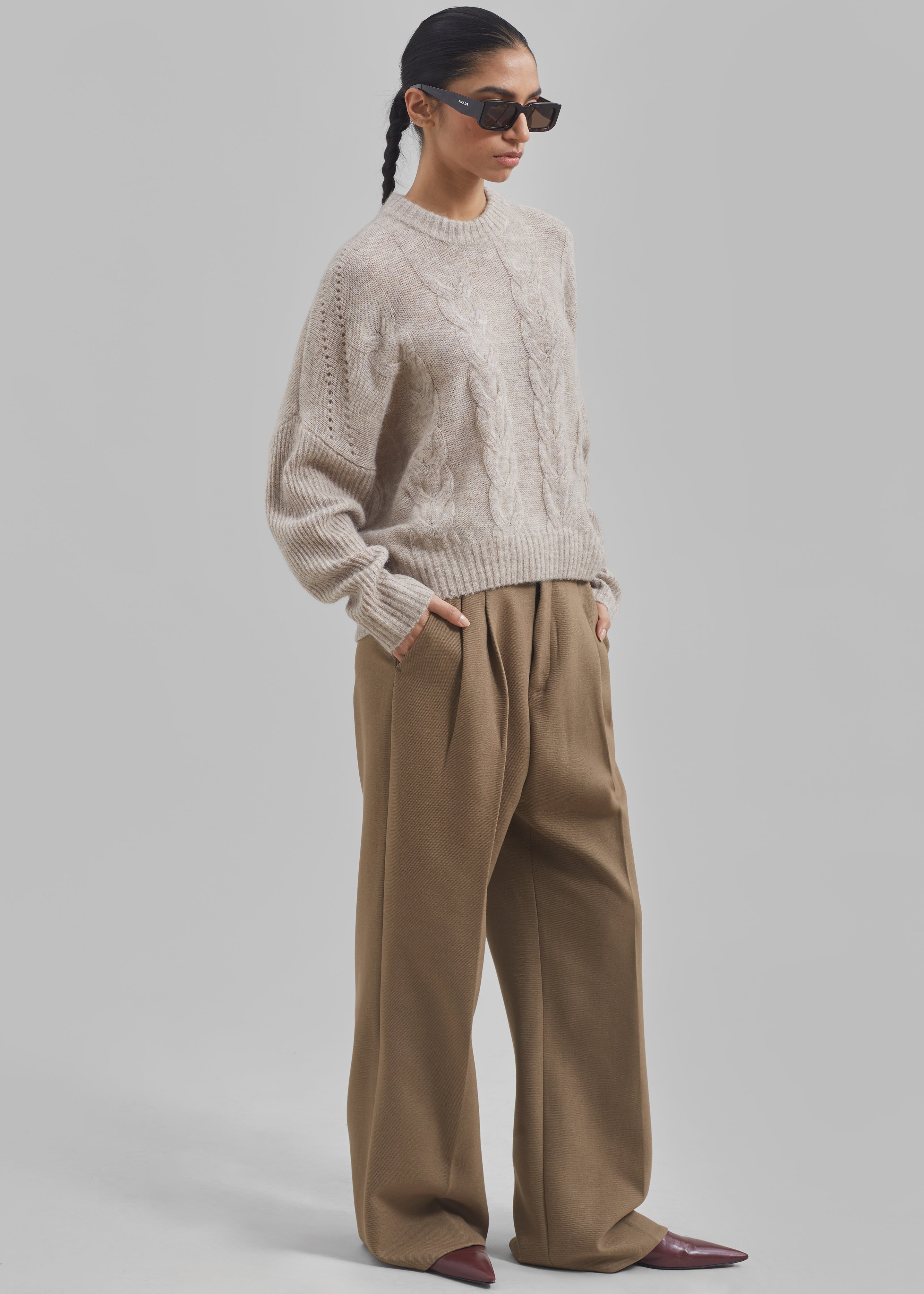 The Garment Verbier Boxy Cable Sweater - Linen - 5
