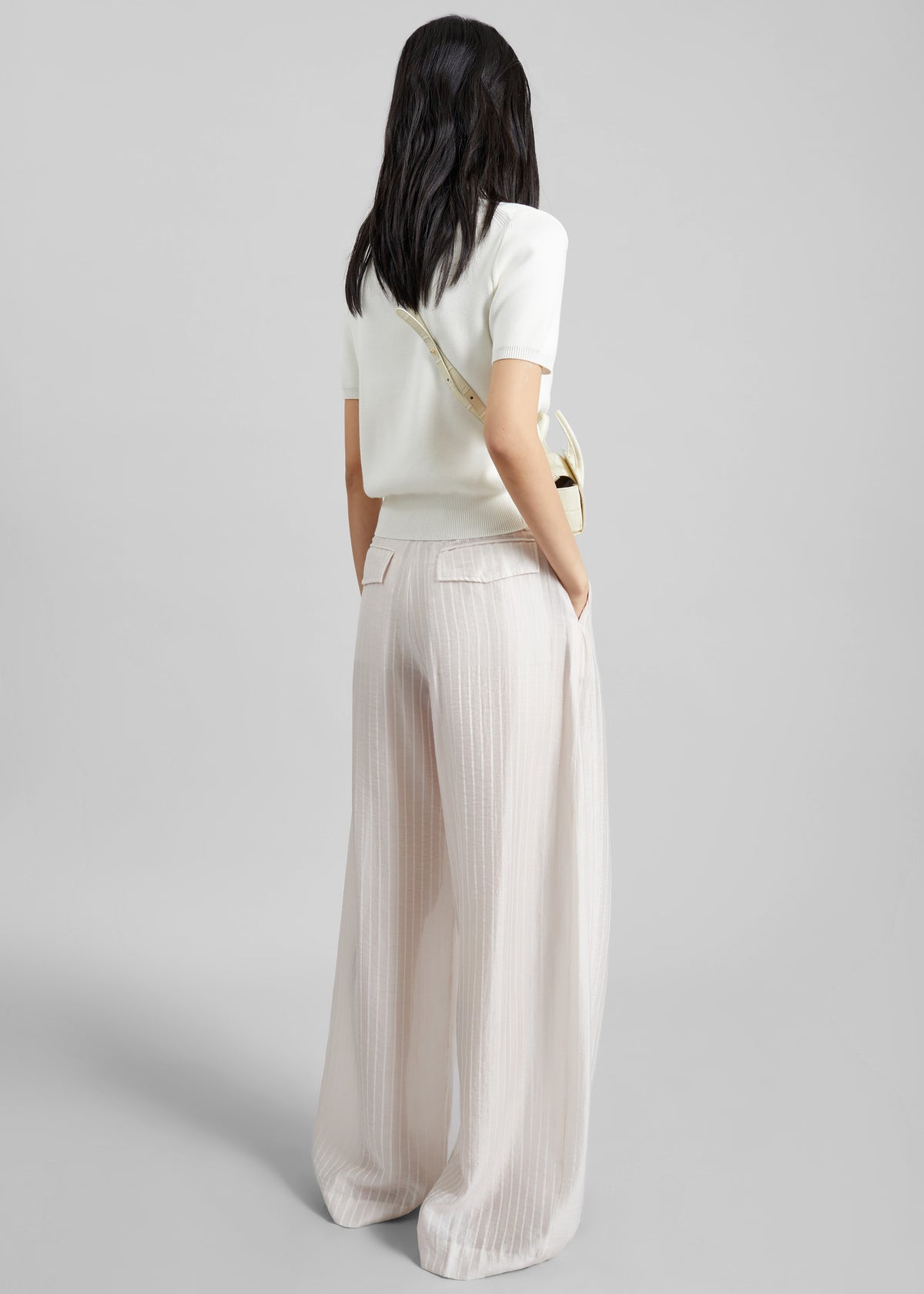 TheLatest Billie Striped Muslin Trousers - White - 6