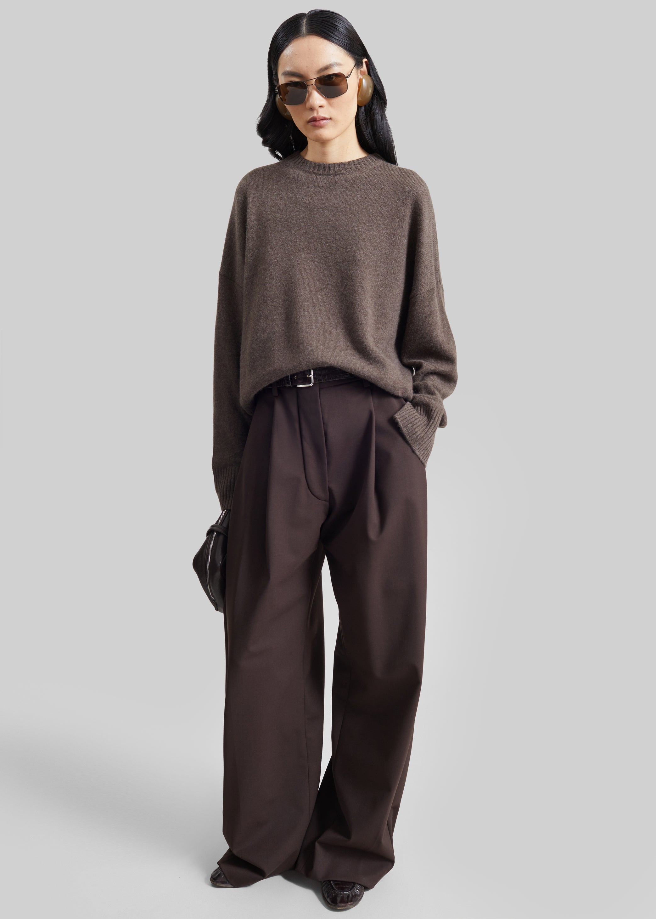 Shop the look image for TheLatest Billie Wool Trousers - Brown