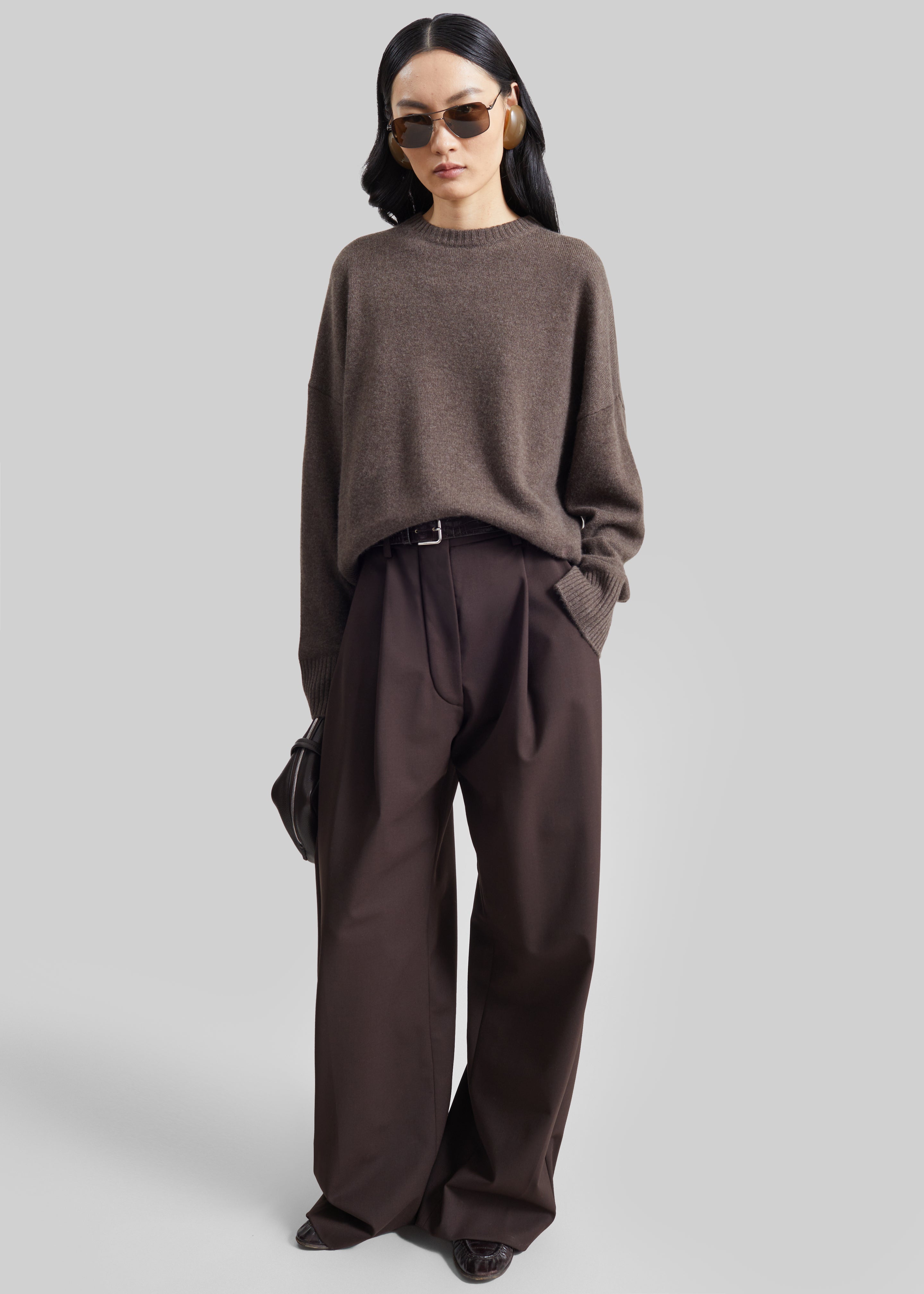 TheLatest Billie Wool Trousers - Brown - 1