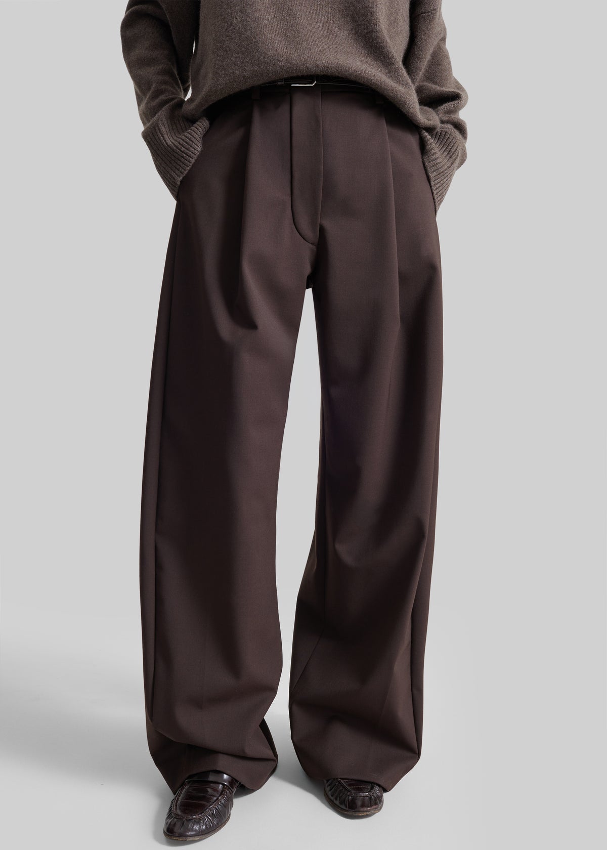 TheLatest Billie Wool Trousers - Brown - 5