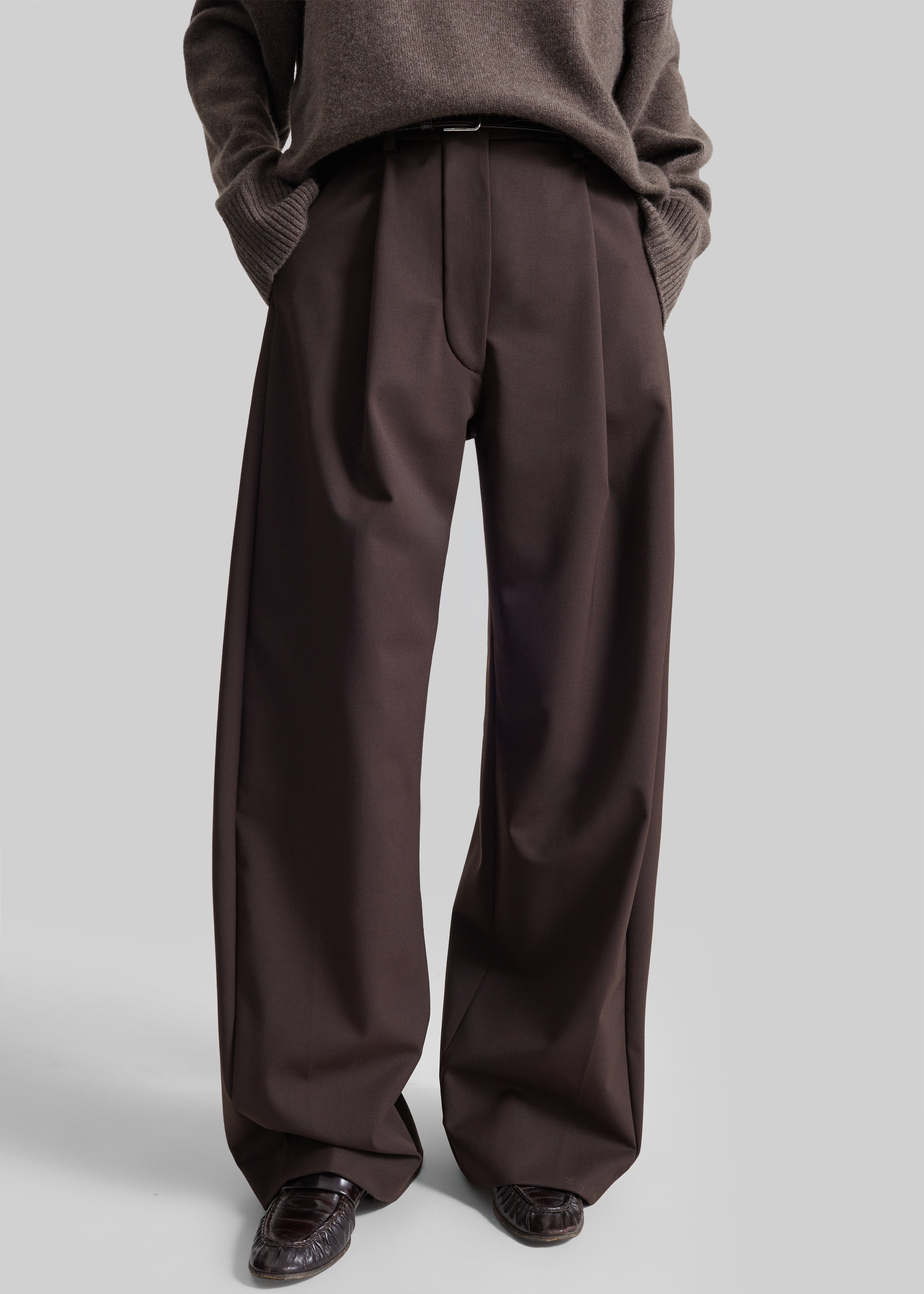 TheLatest Billie Wool Trousers - Brown - 5