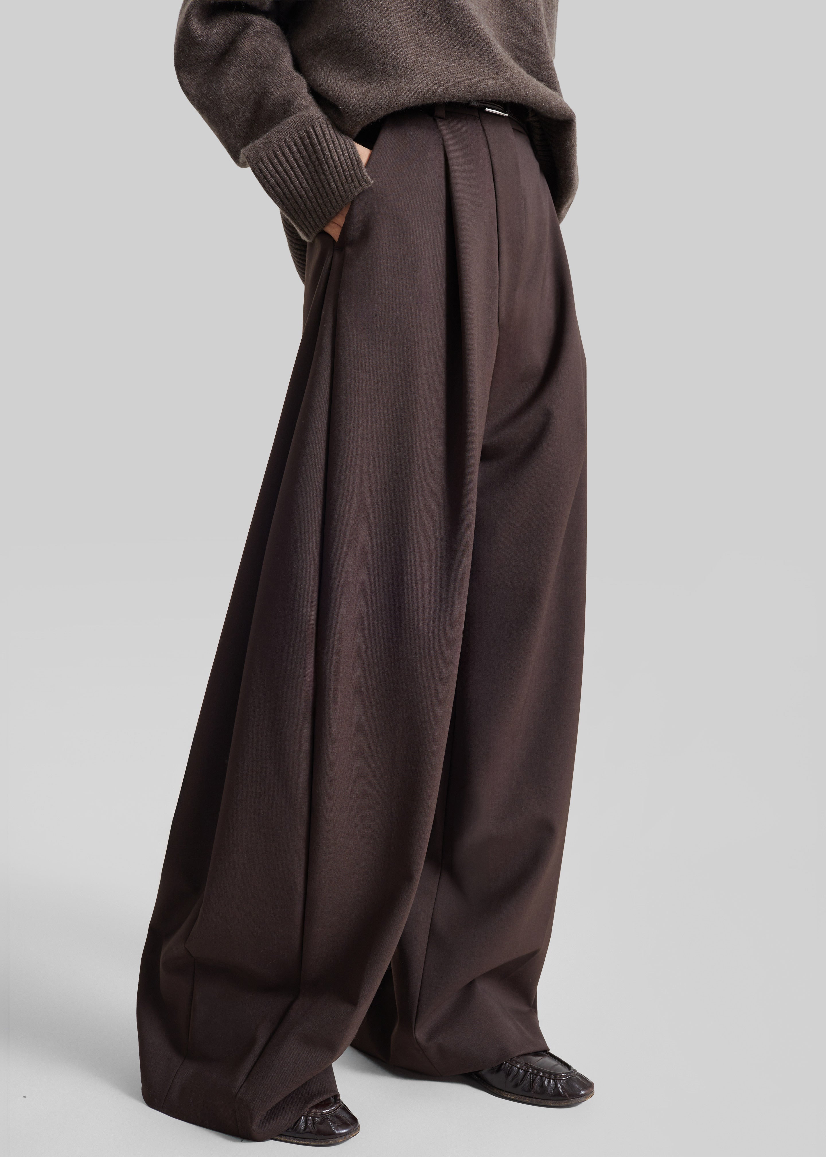 TheLatest Billie Wool Trousers - Brown - 2