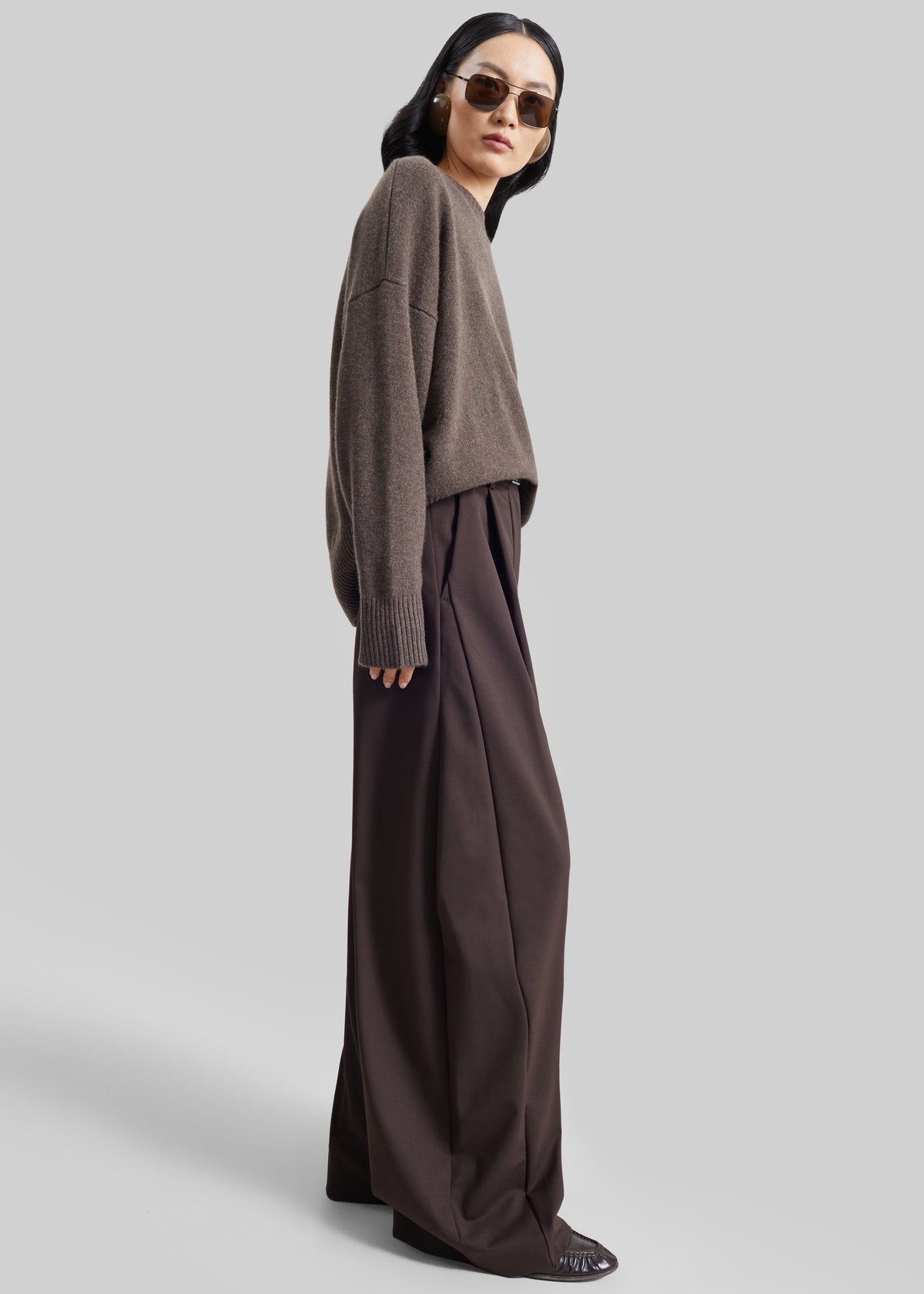 TheLatest Billie Wool Trousers - Brown - 4