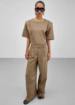 TheLatest Deva Gabardine Trousers - Cognac