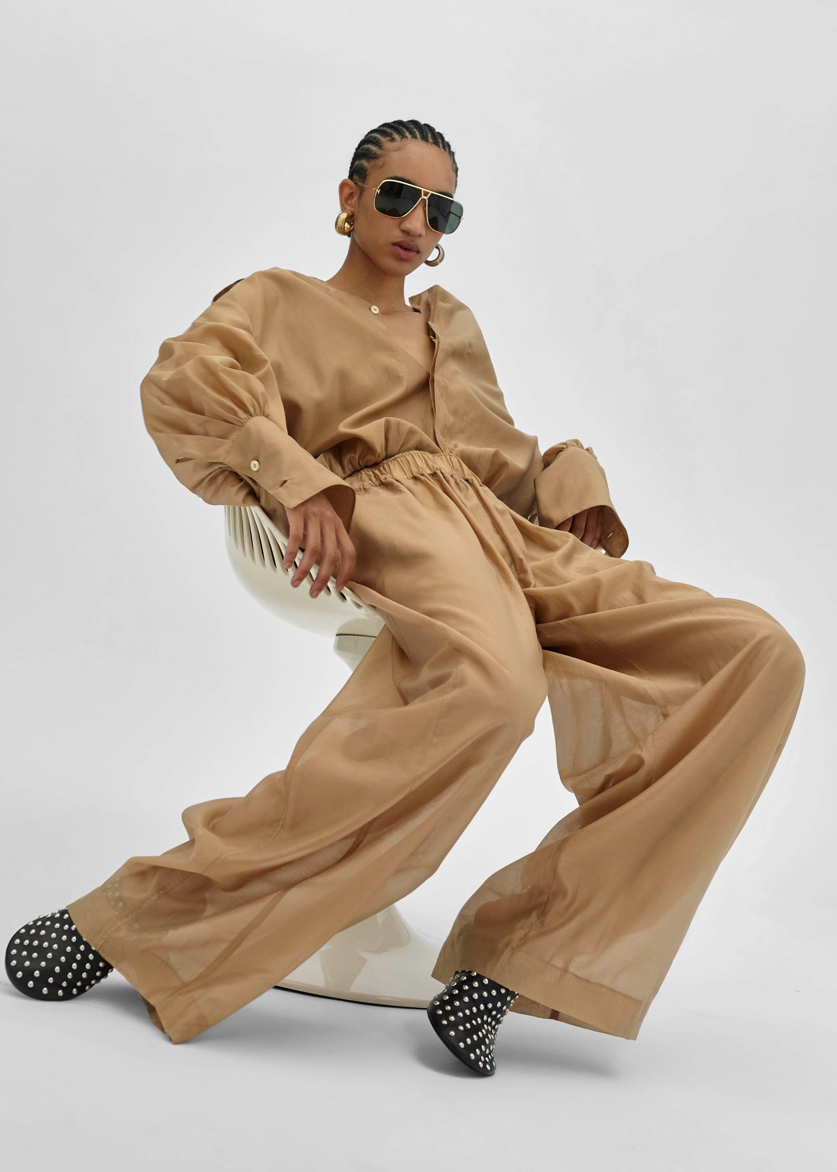 TheLatest Dora Light Muslin Trousers - Nude – The Frankie Shop
