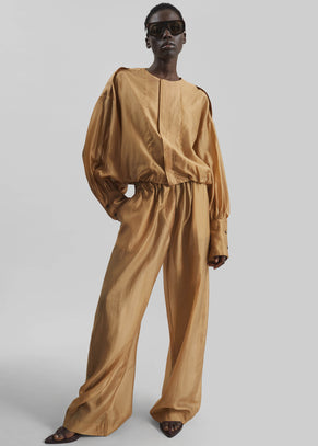 TheLatest Dora Light Muslin Trousers - Nude