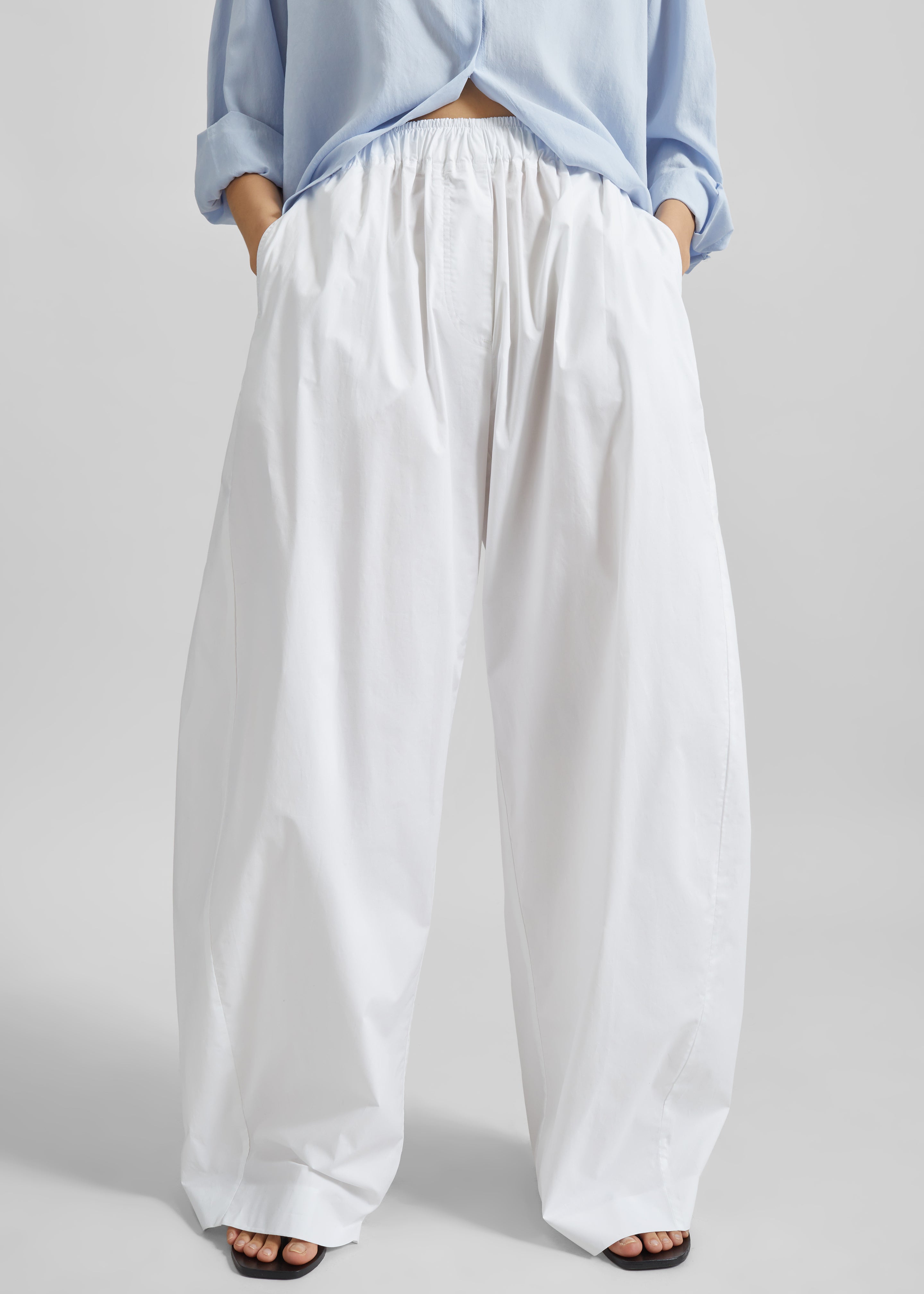 TheLatest Dora Poplin Trousers - White - 5