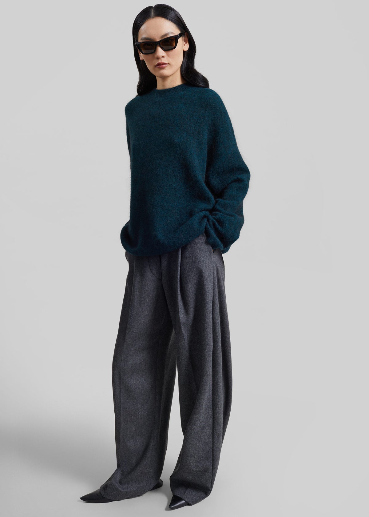 TheLatest Billie Wool Trousers - Dark Grey - 1