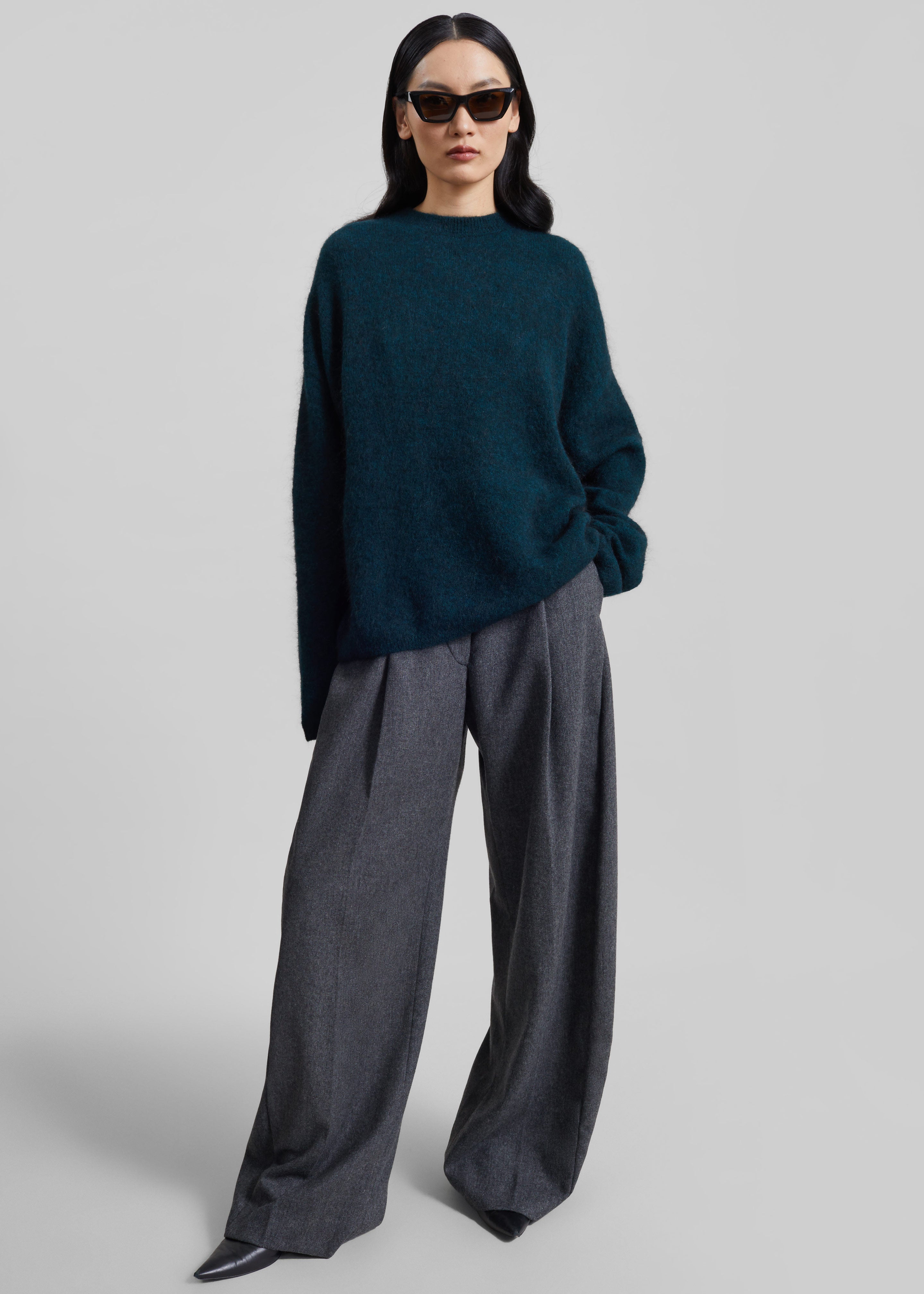 TheLatest Billie Wool Trousers - Dark Grey - 4