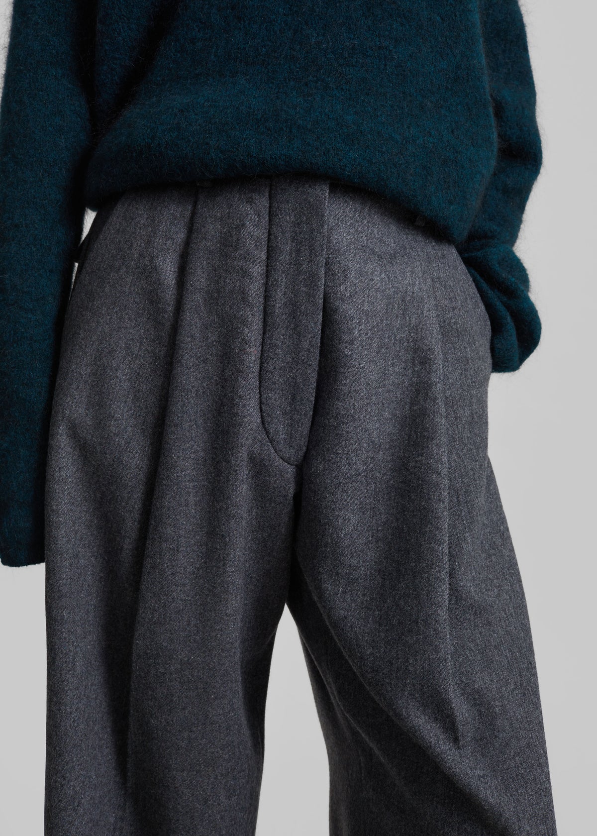 TheLatest Billie Wool Trousers - Dark Grey - 3