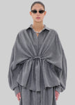 TheLatest Dalida Flannel Wool Shirt - Light Grey