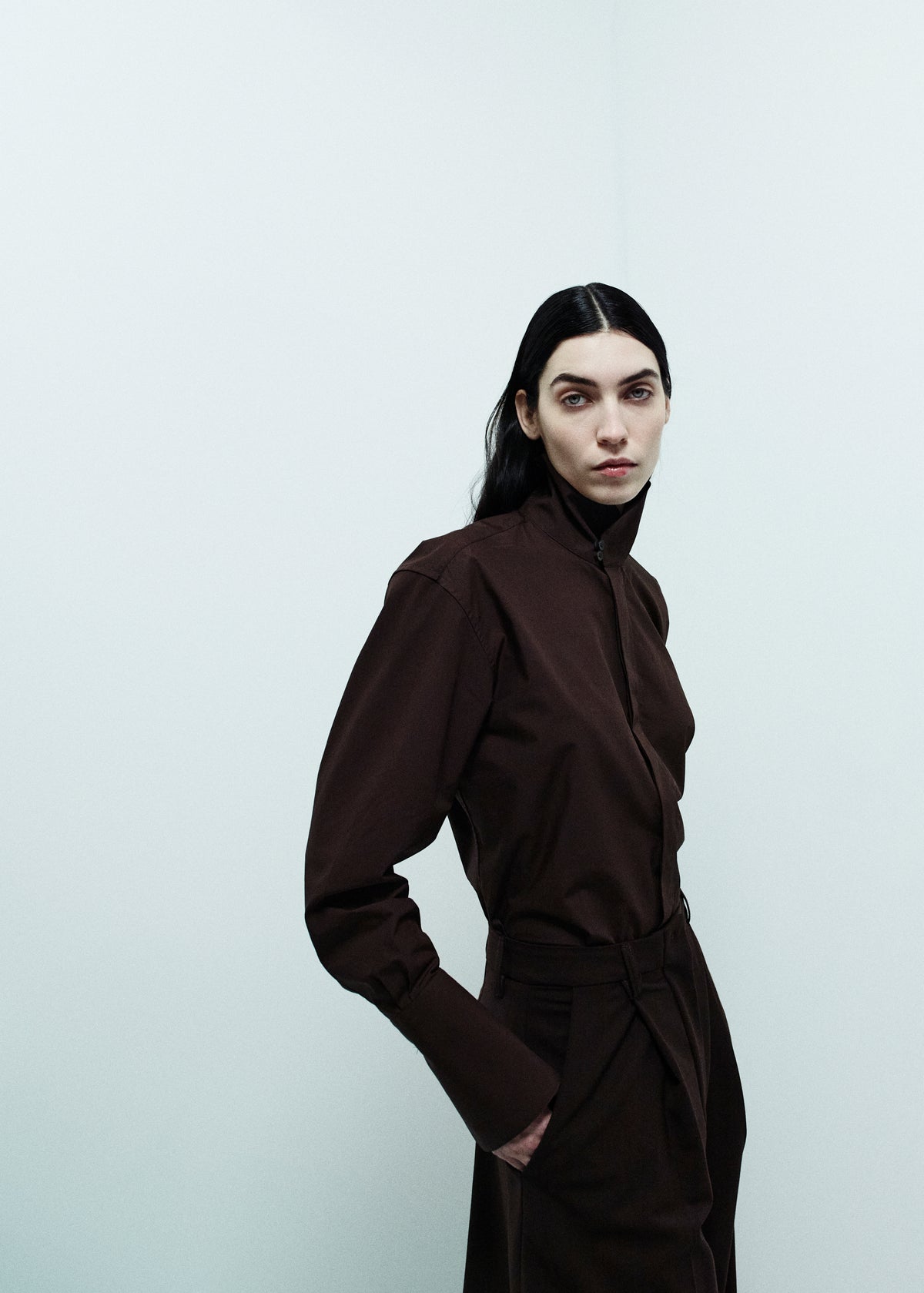 TheLatest Edith Poplin Shirt - Brown