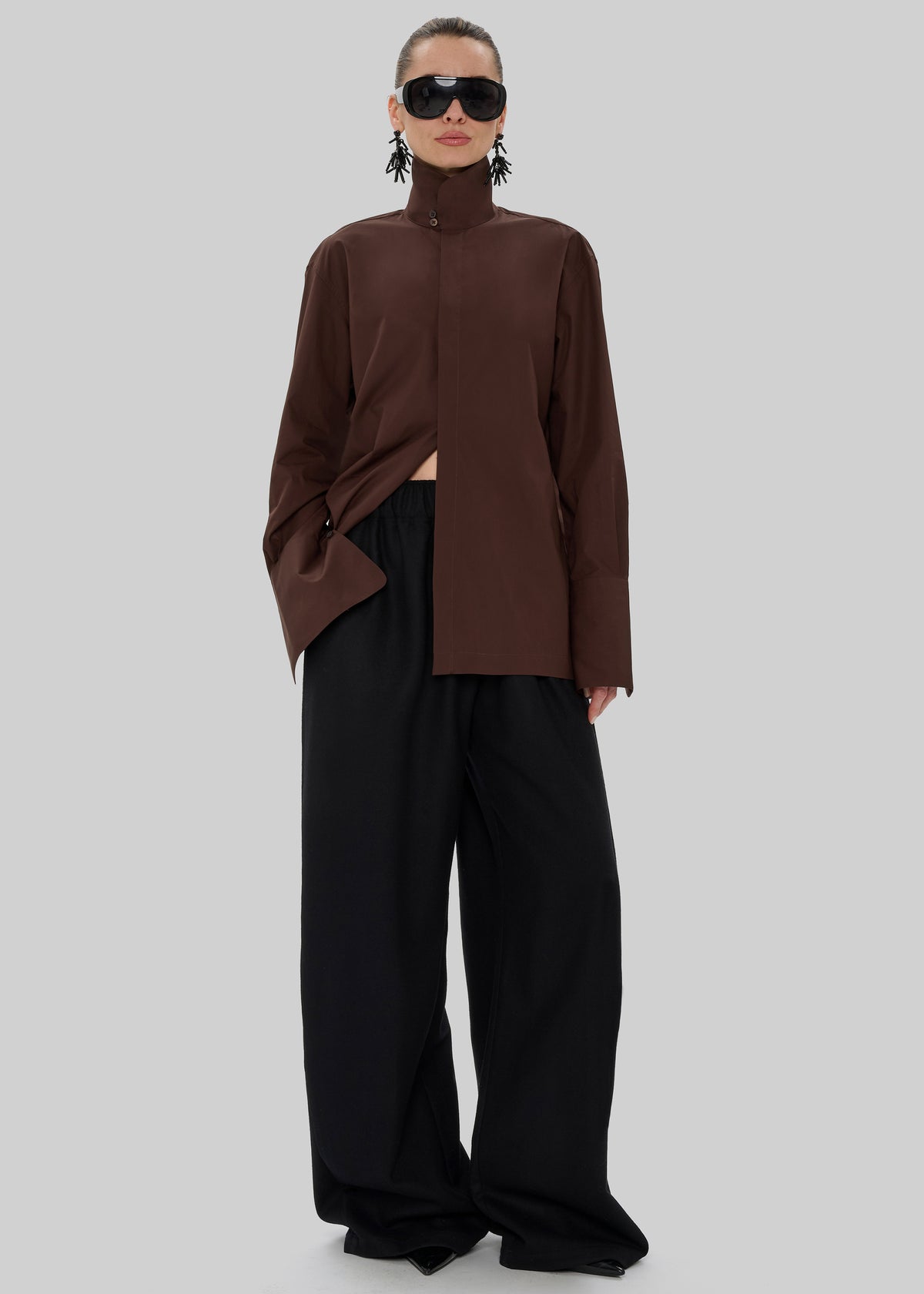 TheLatest Edith Poplin Shirt - Brown